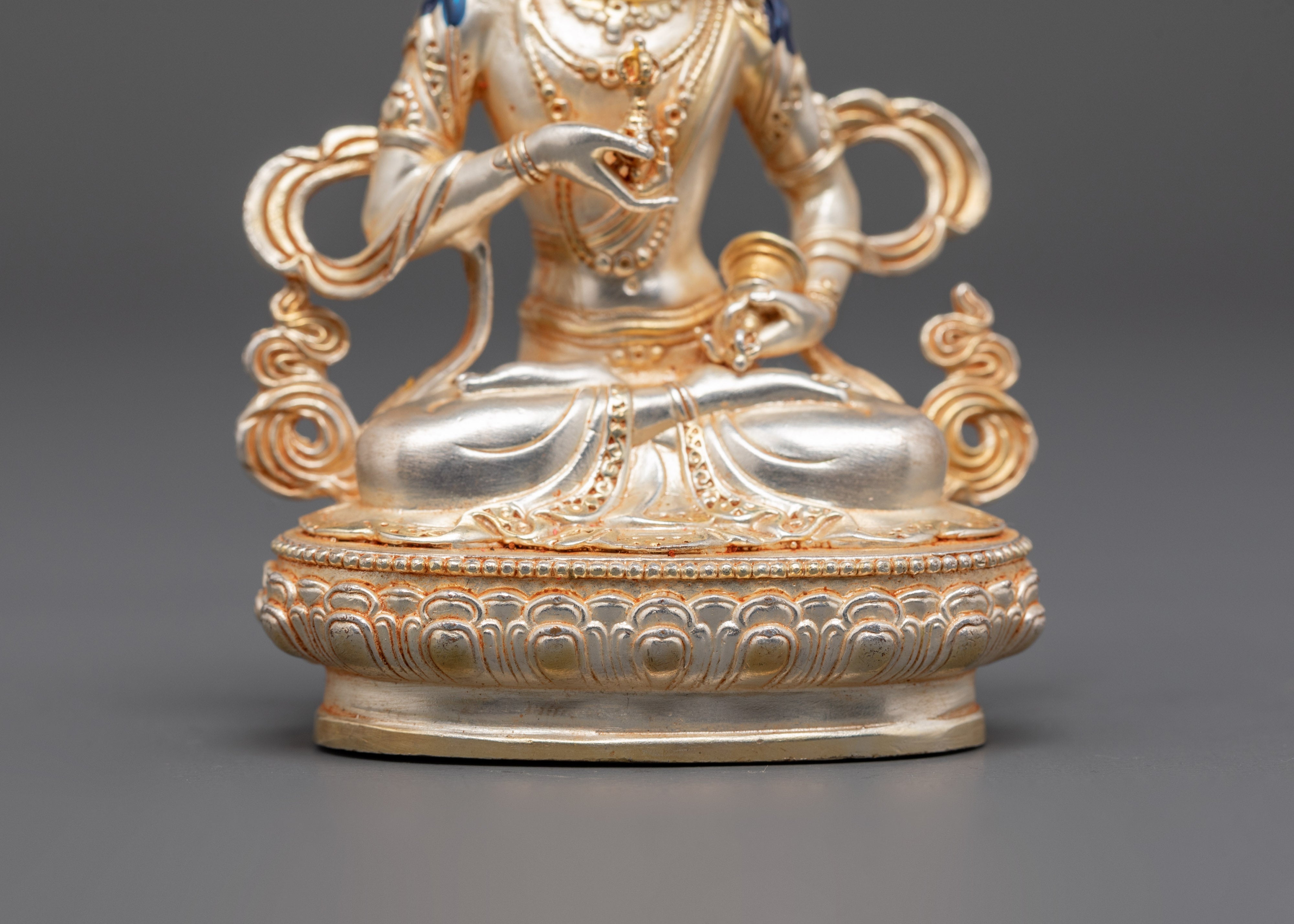 Divine Purification Icon Vajrasattva Statue | Gold and Silver Plated Copper Figure