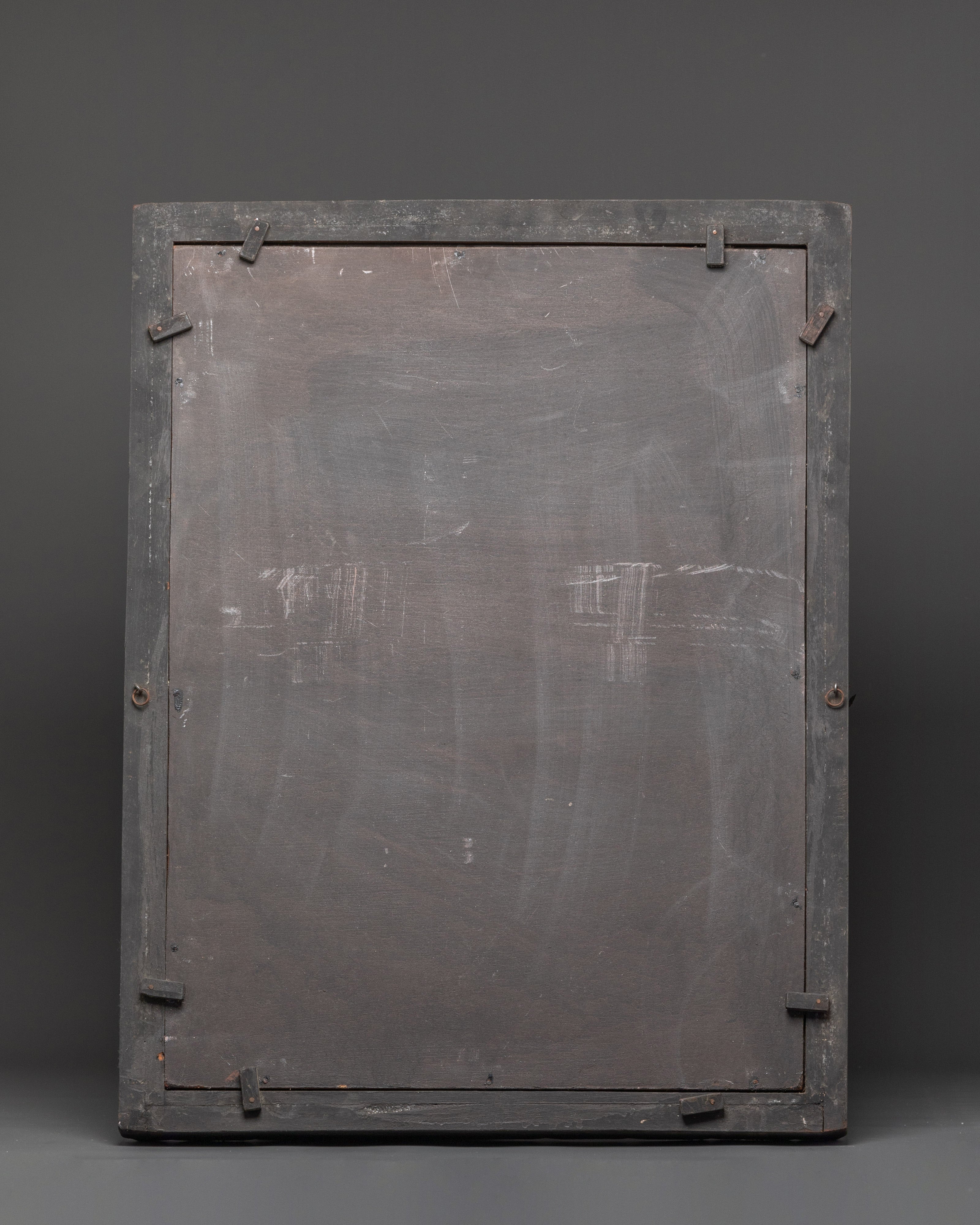 Vajrasattva Wall Hanging in Wooden Frame with Acrylic Colors