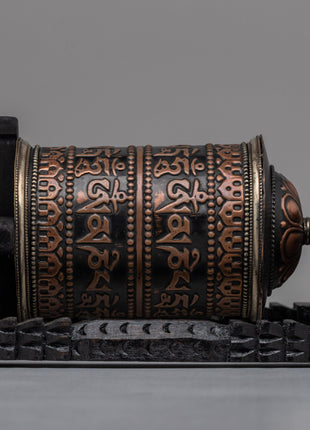 Elegant Traditional Buddhist Prayer Wheel | Sacred Tool for Meditation and Daily Prayers
