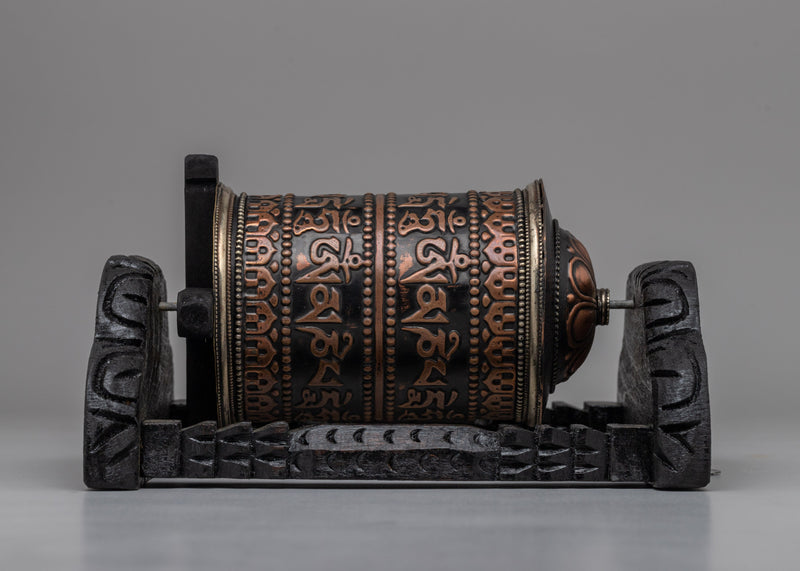 Elegant Traditional Buddhist Prayer Wheel | Sacred Tool for Meditation and Daily Prayers