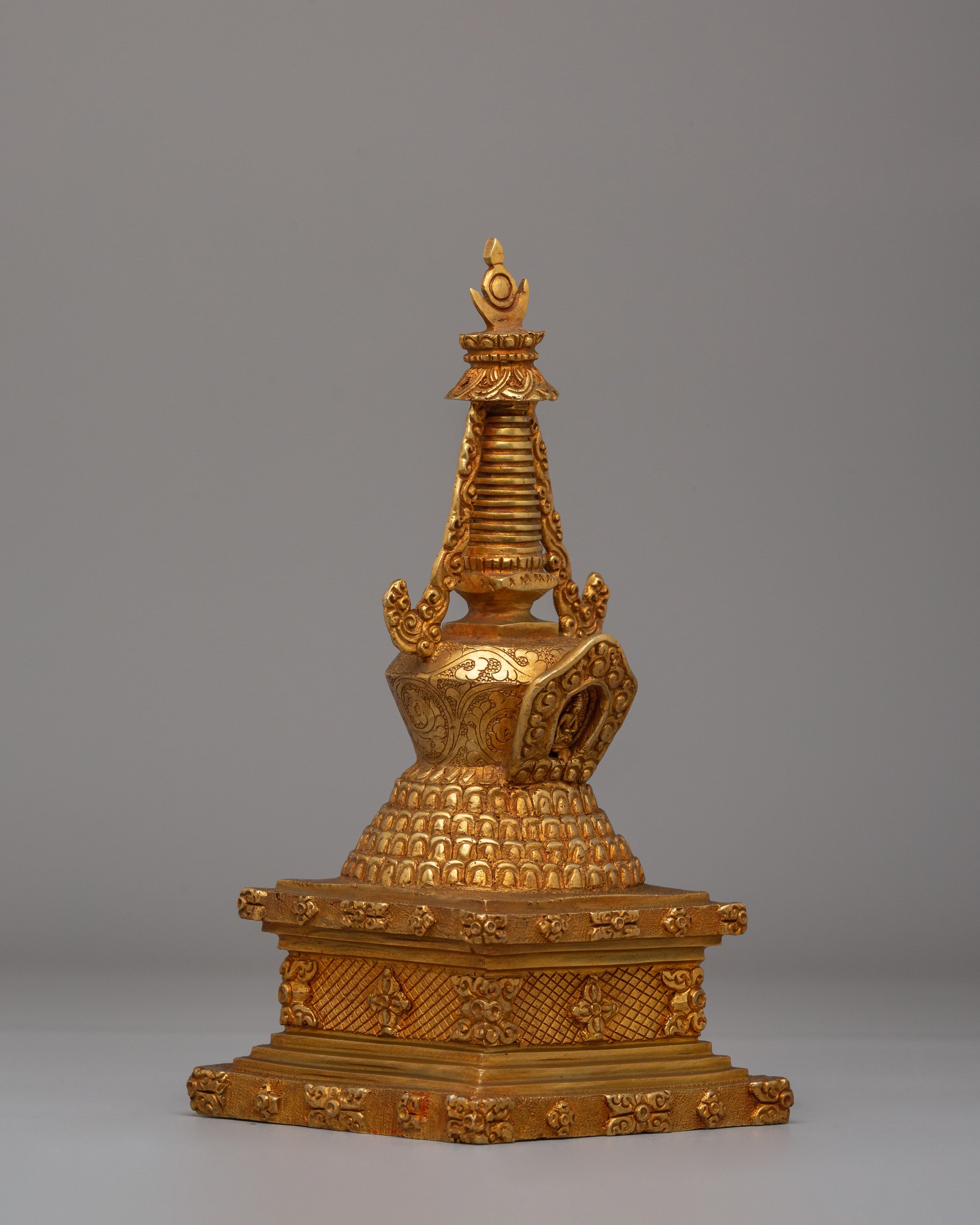 Traditional Tibetan Altar Stupa | Lotus Blossom Design