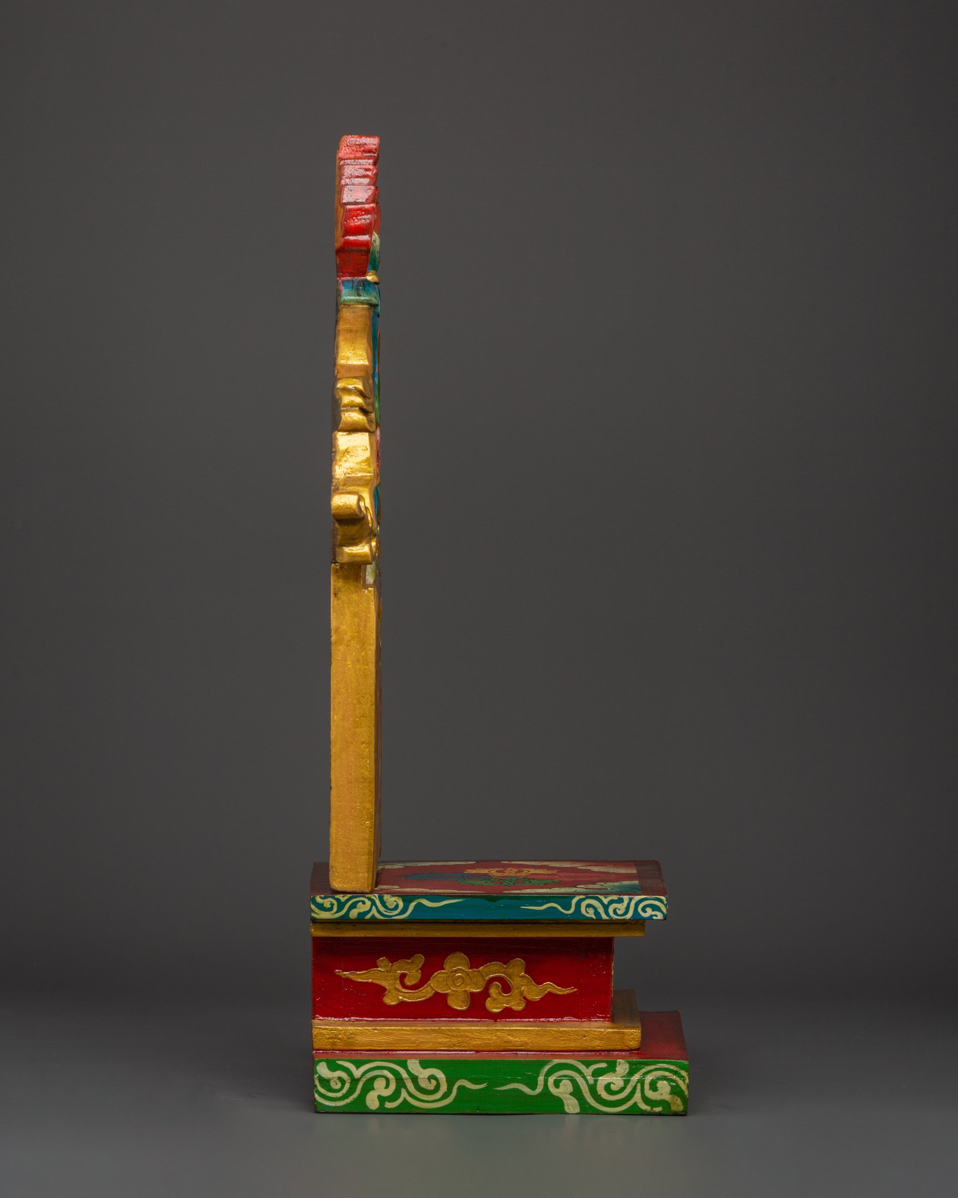Tibetan Ritual Throne | Handcarved Deity Seat for Buddhist Altar
