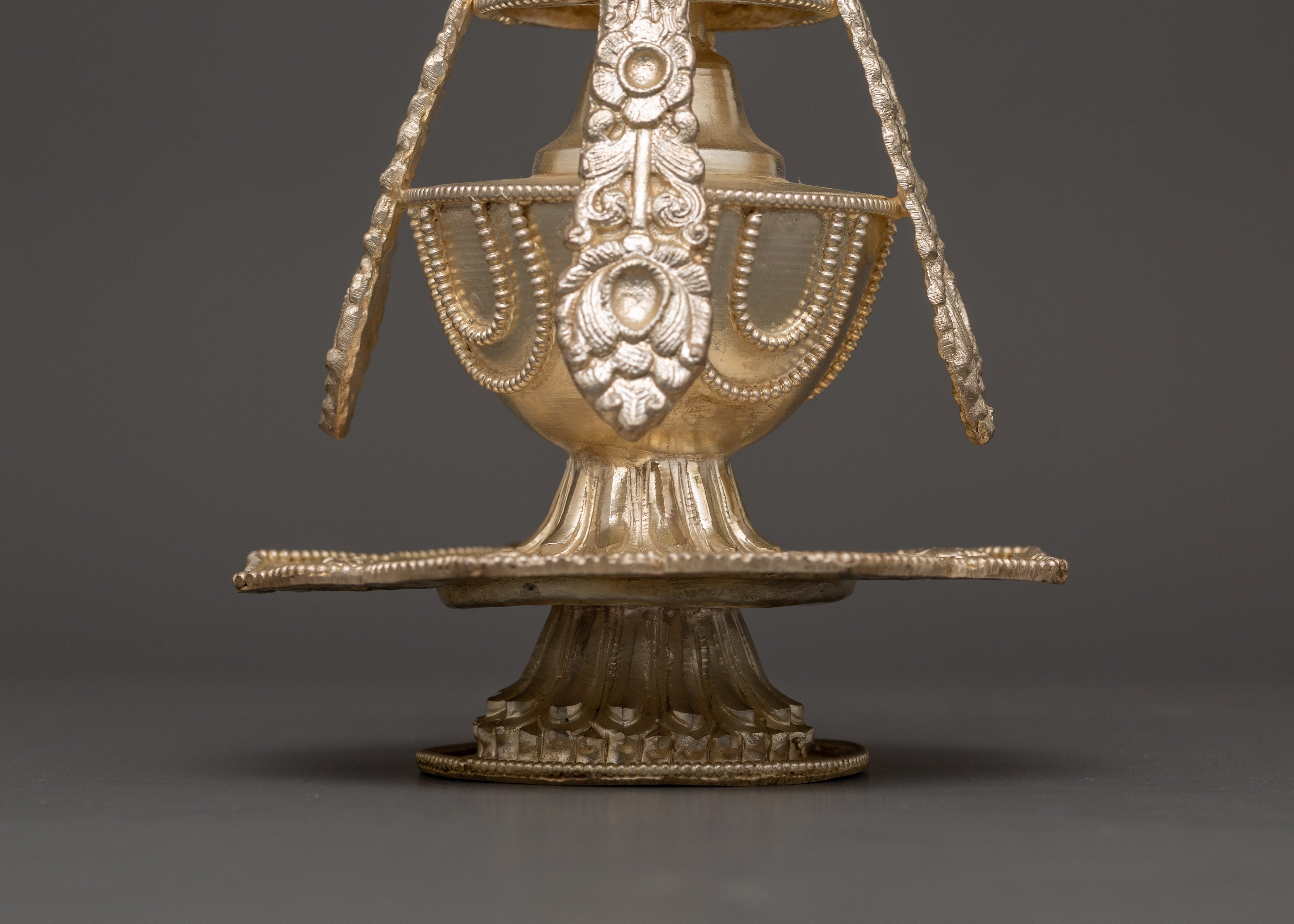 Handmade Copper Life Vase | Tibetan Ritual Vase with Silver Plated Finish