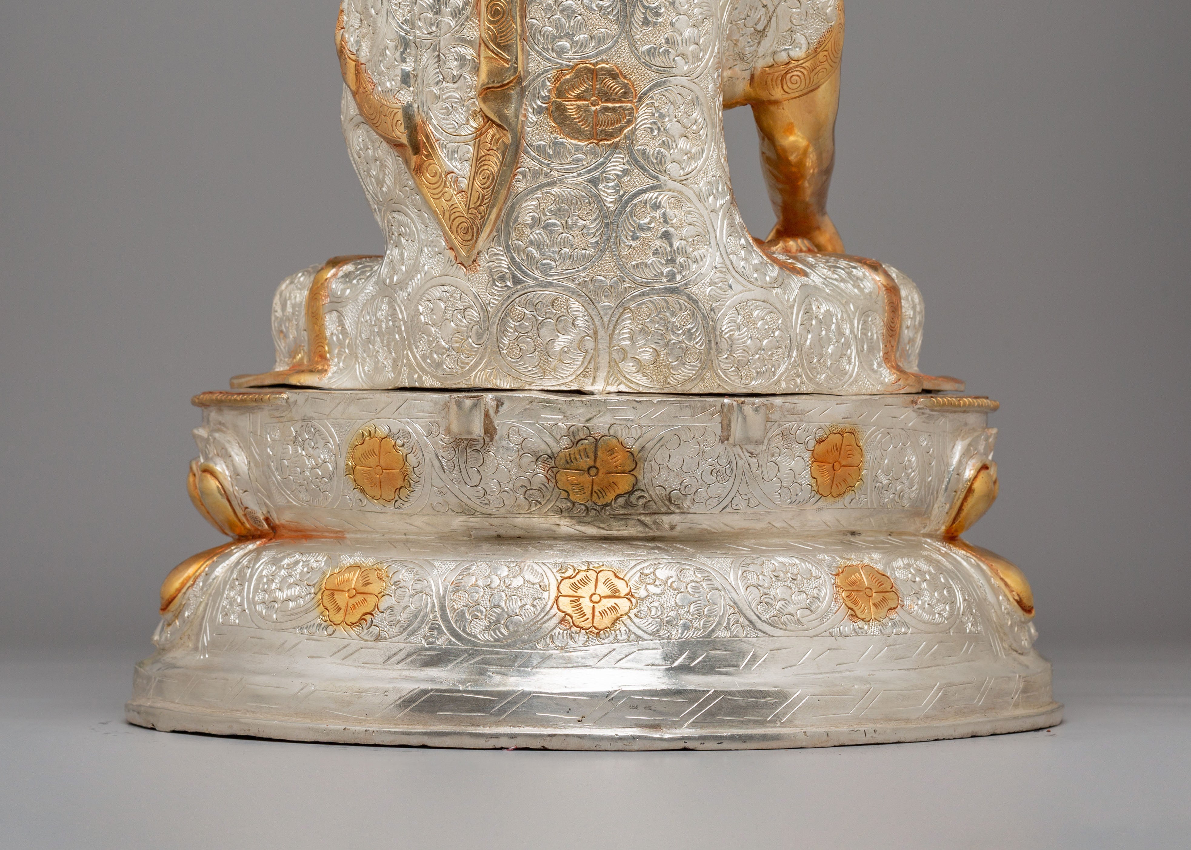 Buddhist Crown Shakyamuni Buddha Statue | Handcrafted Tibetan Deity Sculpture