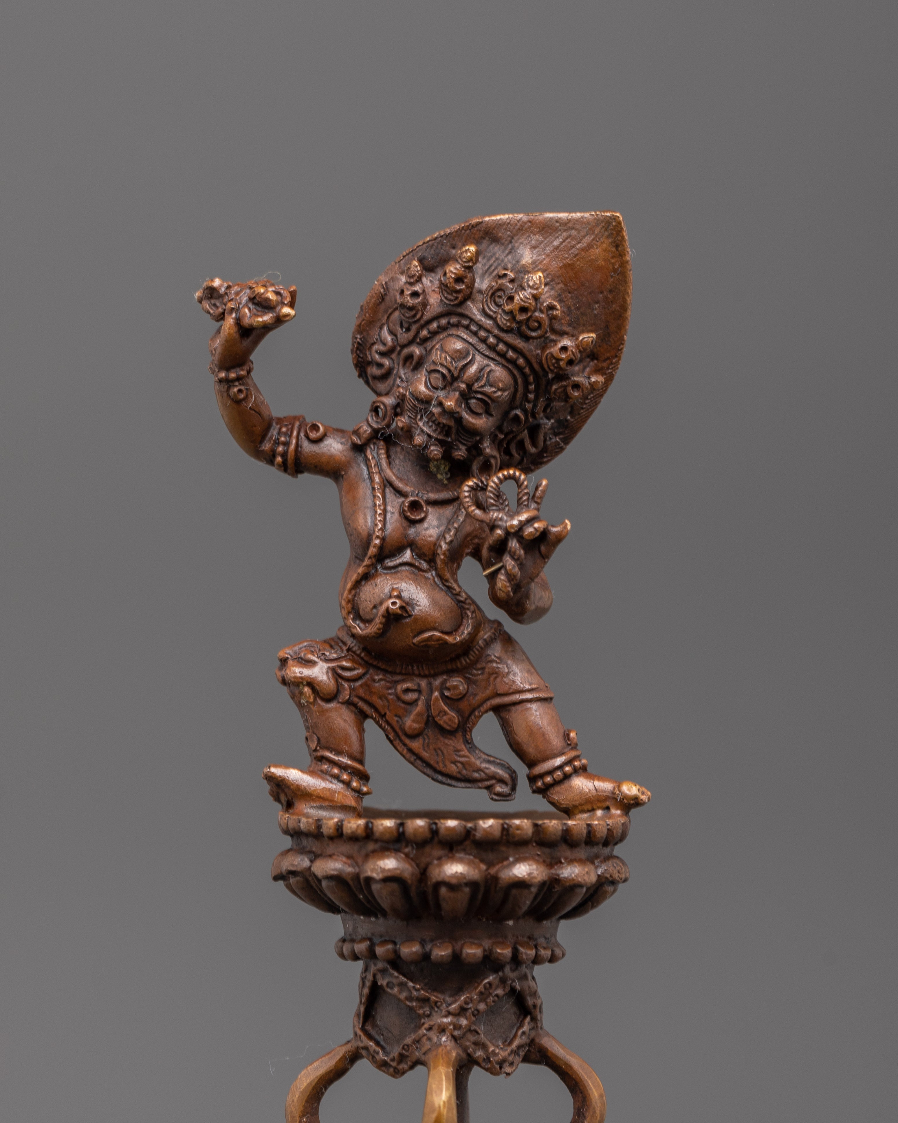 Tantric Ritual Phurba in Oxidized Copper | Sacred Copper Phurba