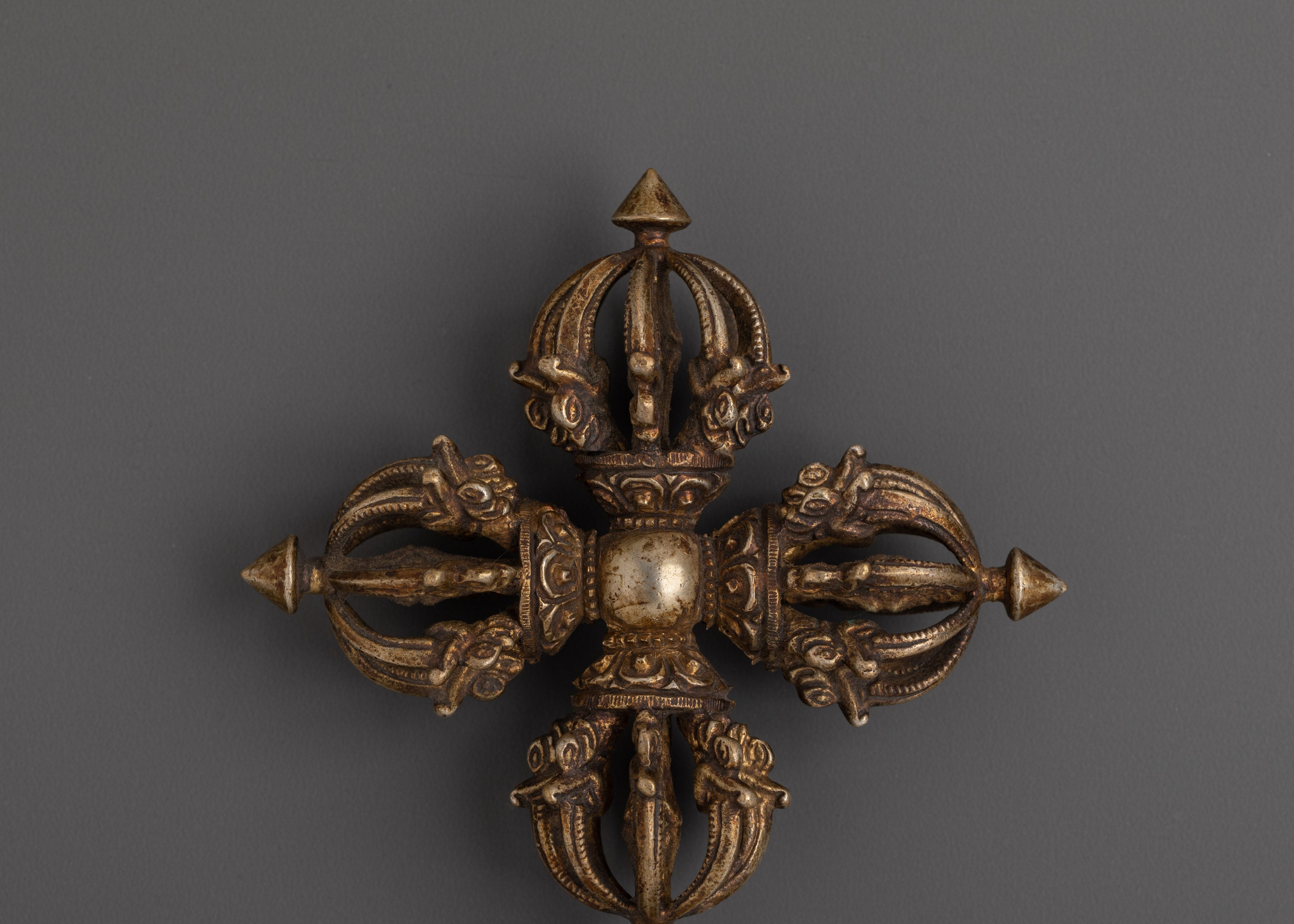 Handmade Vishwo Vajra Chakra Tool | Copper & Gold Plated Vajra