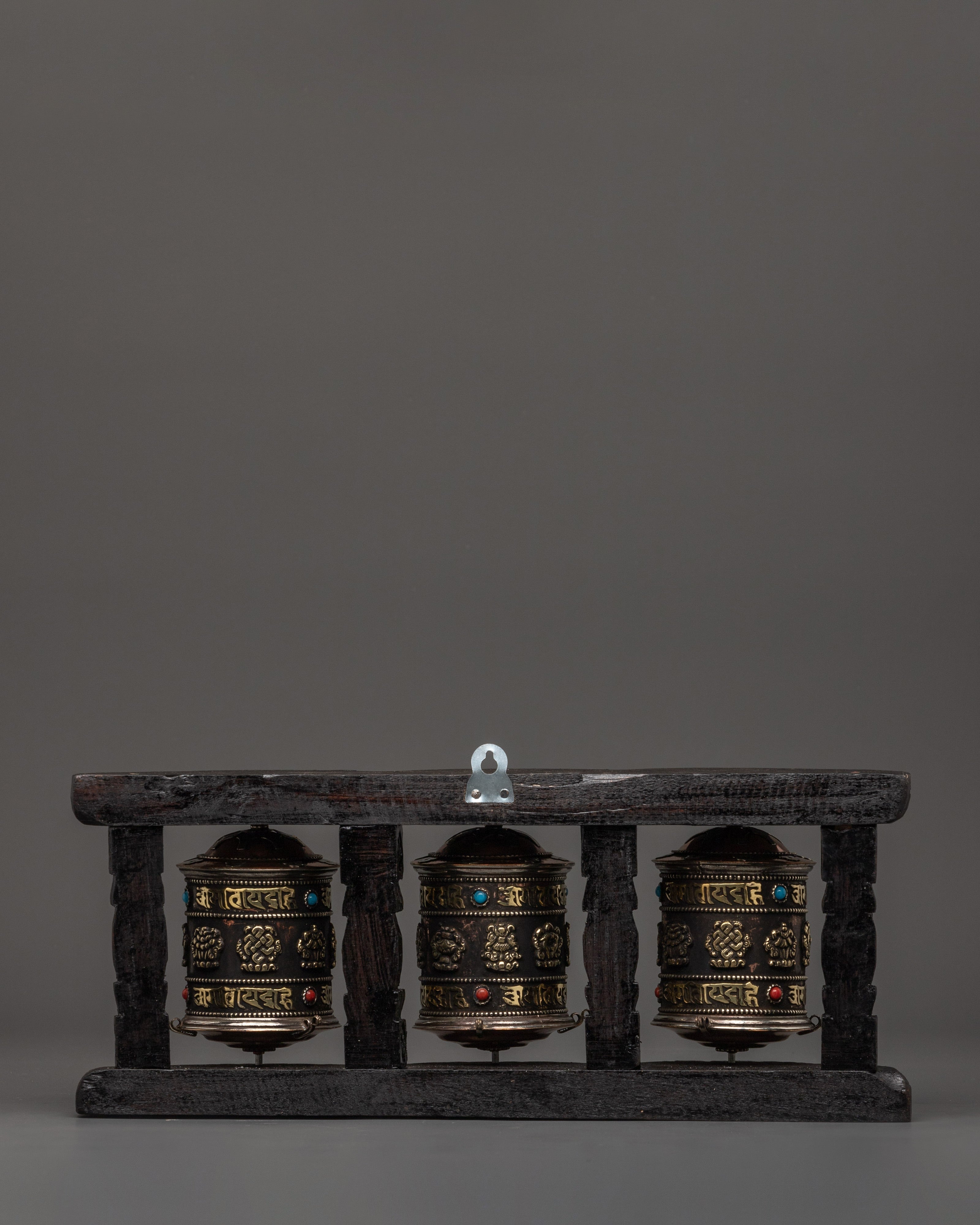 Set of 3 Tibetan Prayer Wheels | Handcrafted Buddhist Spinners