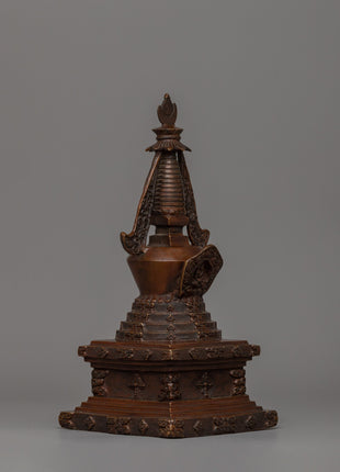 24cm Chorten Tibetan Stupa Artwork | Handcrafted Religious Craftsmanship