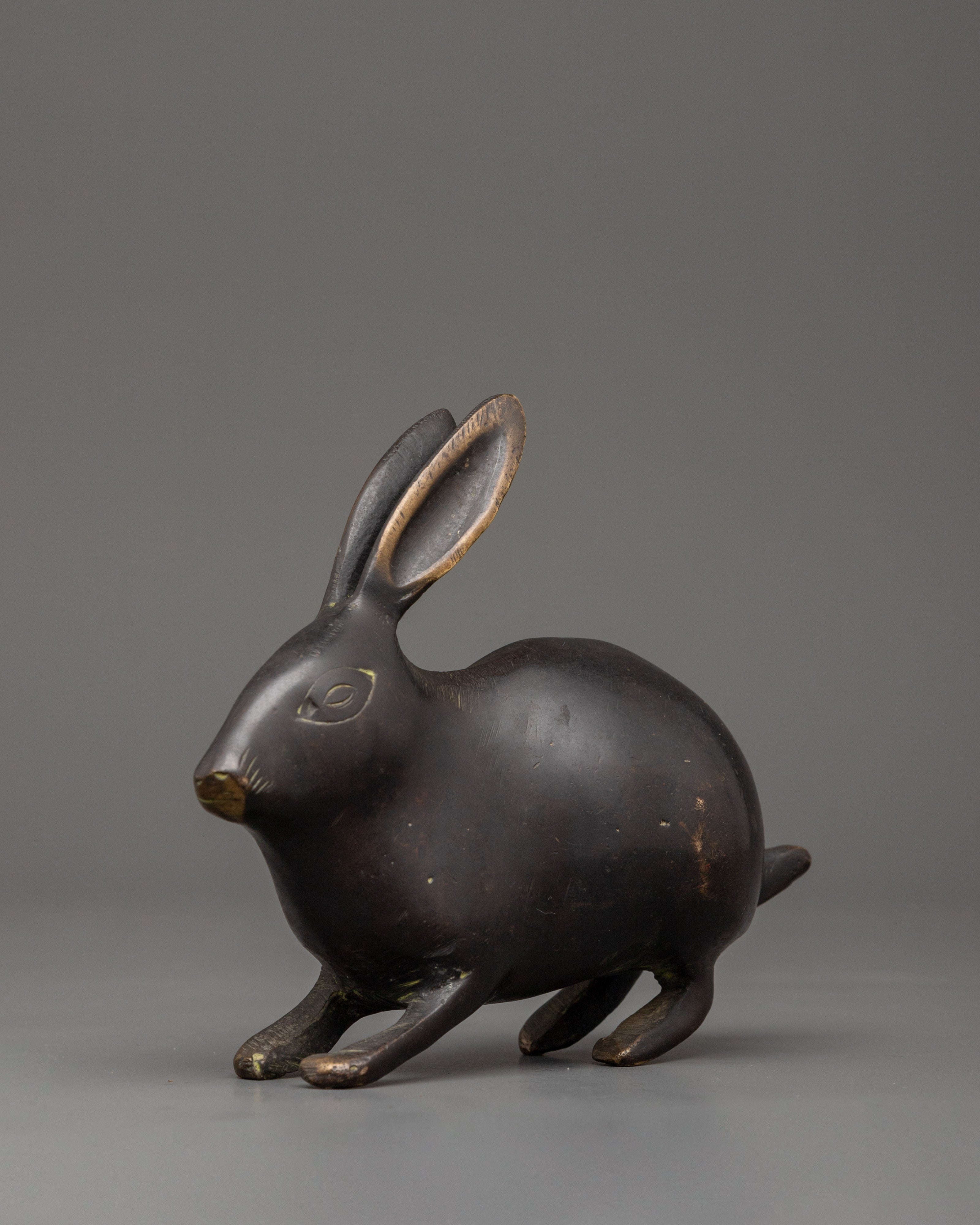 Handmade Brass Rabbit Statue | Feng Shui Rabbit Decor for Home & Garden