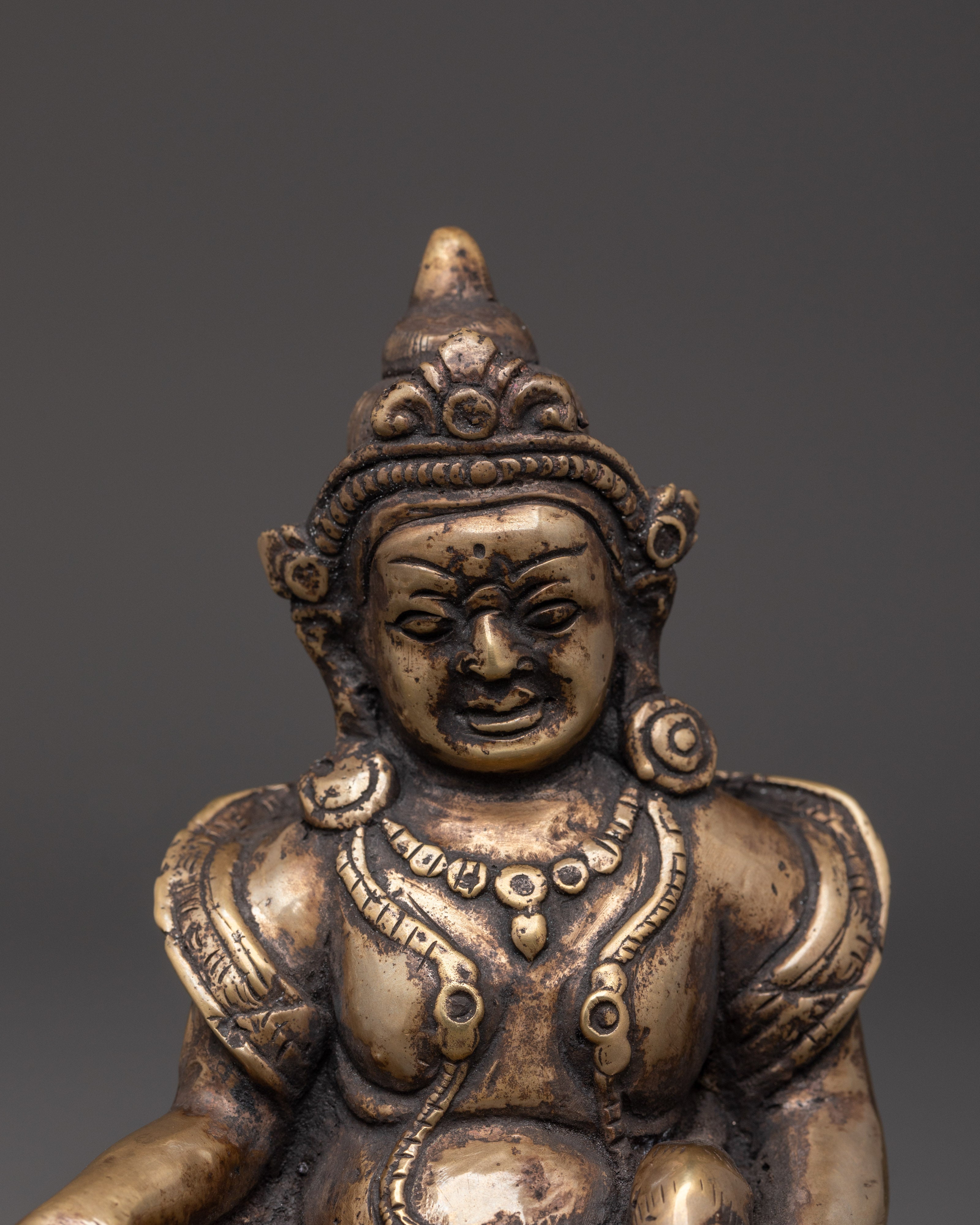 Dzambhala Wealth Deity Bronze Statue | Perfect for Home Altars and Prosperity Rituals