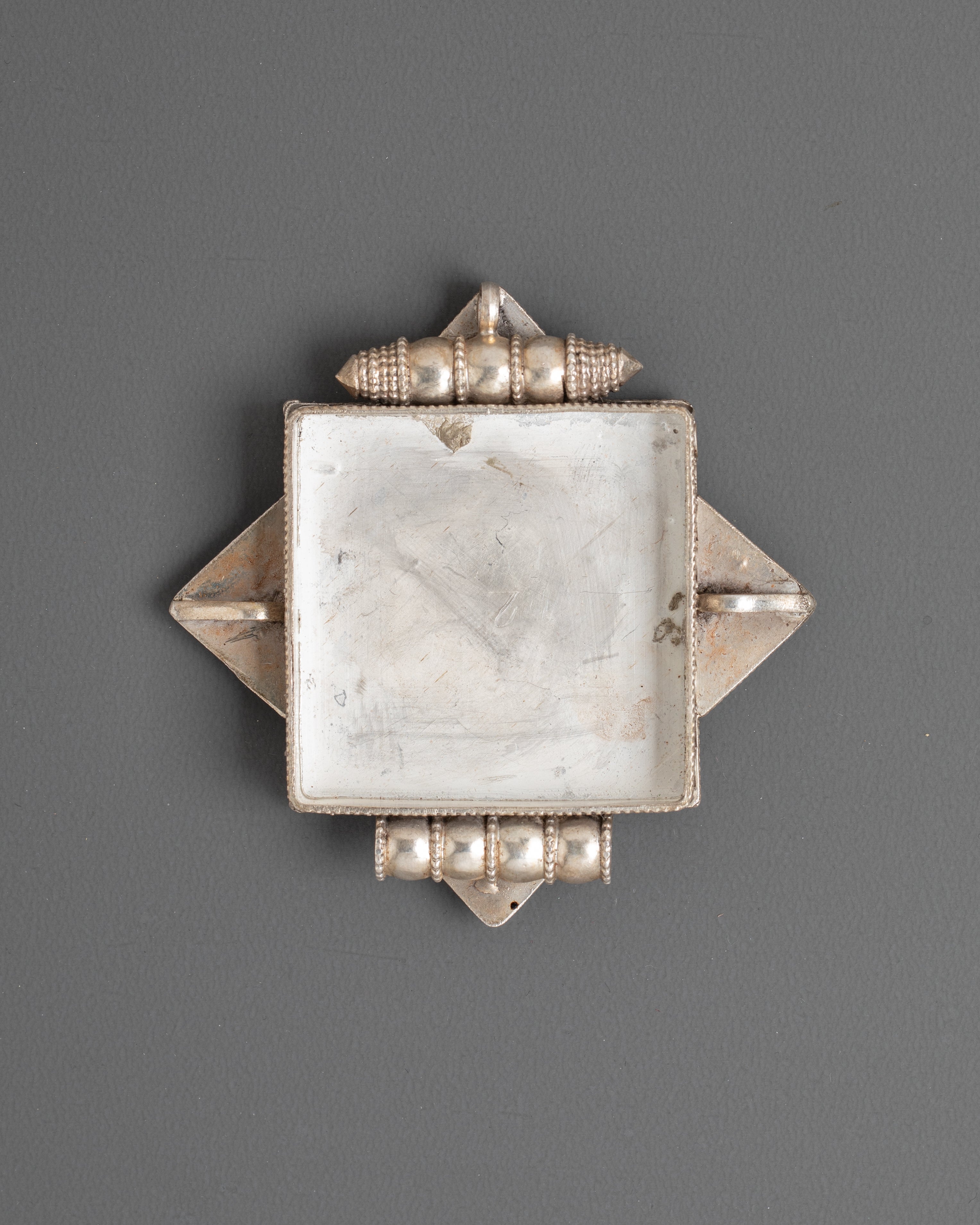 Sacred Ghau Box Locket with Lotus Design | Tibetan Prayer Amulet Pendant