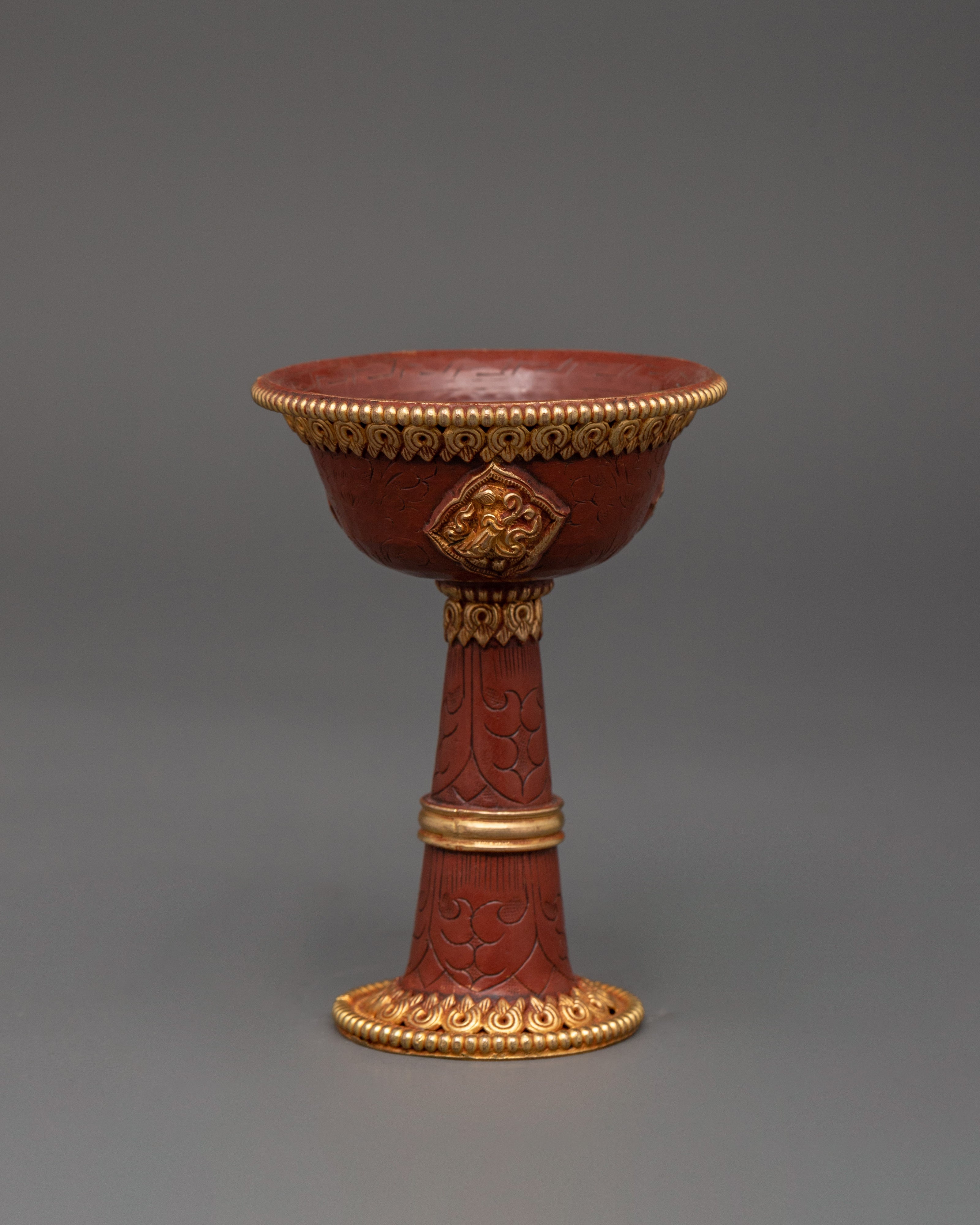 Gold-Plated Copper Serkyem Set |  Tibetan Tea Offering Vessel