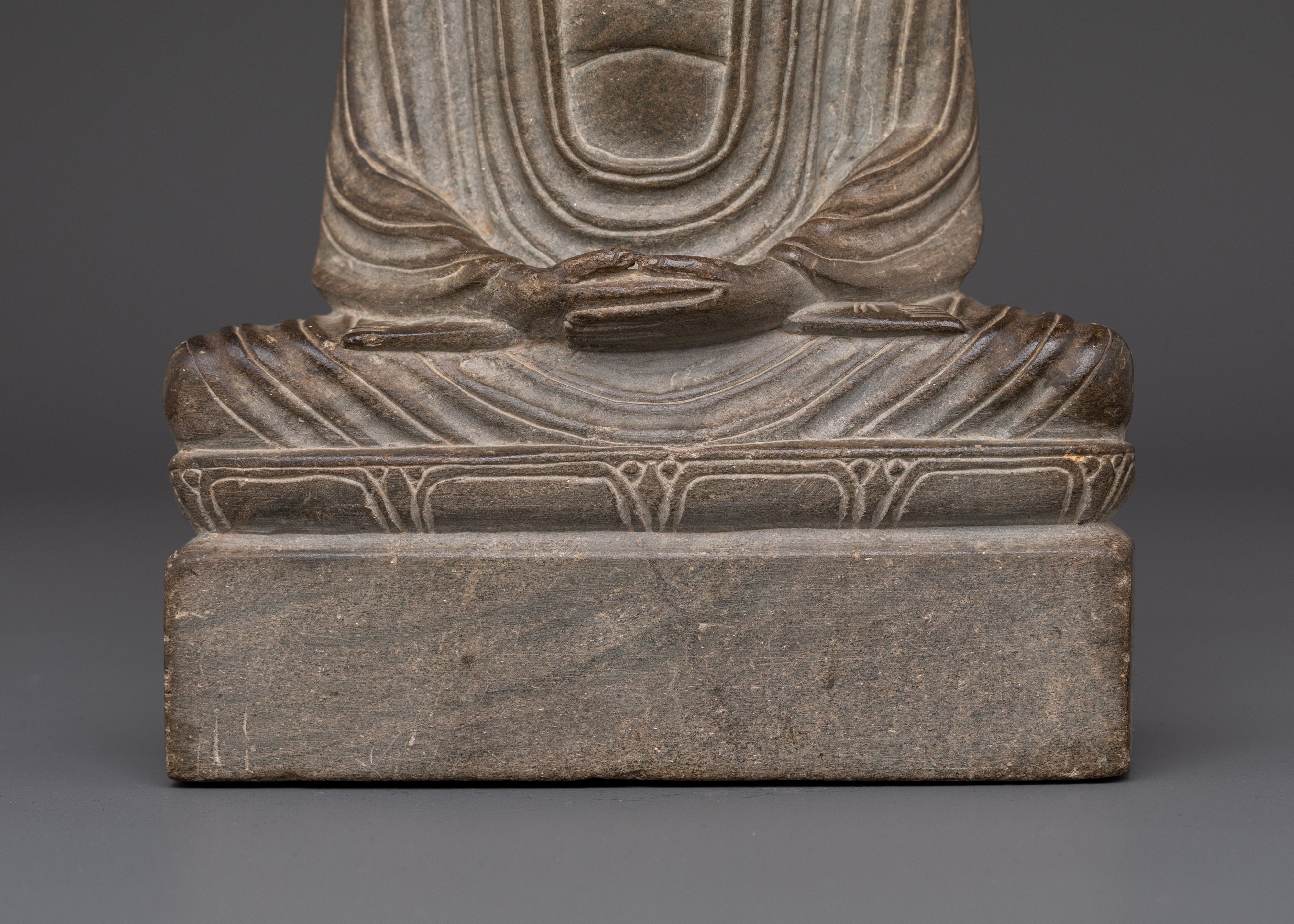 Sacred Amitabha Buddha Sculpture | Handcrafted Stone Buddha Statue for Meditation