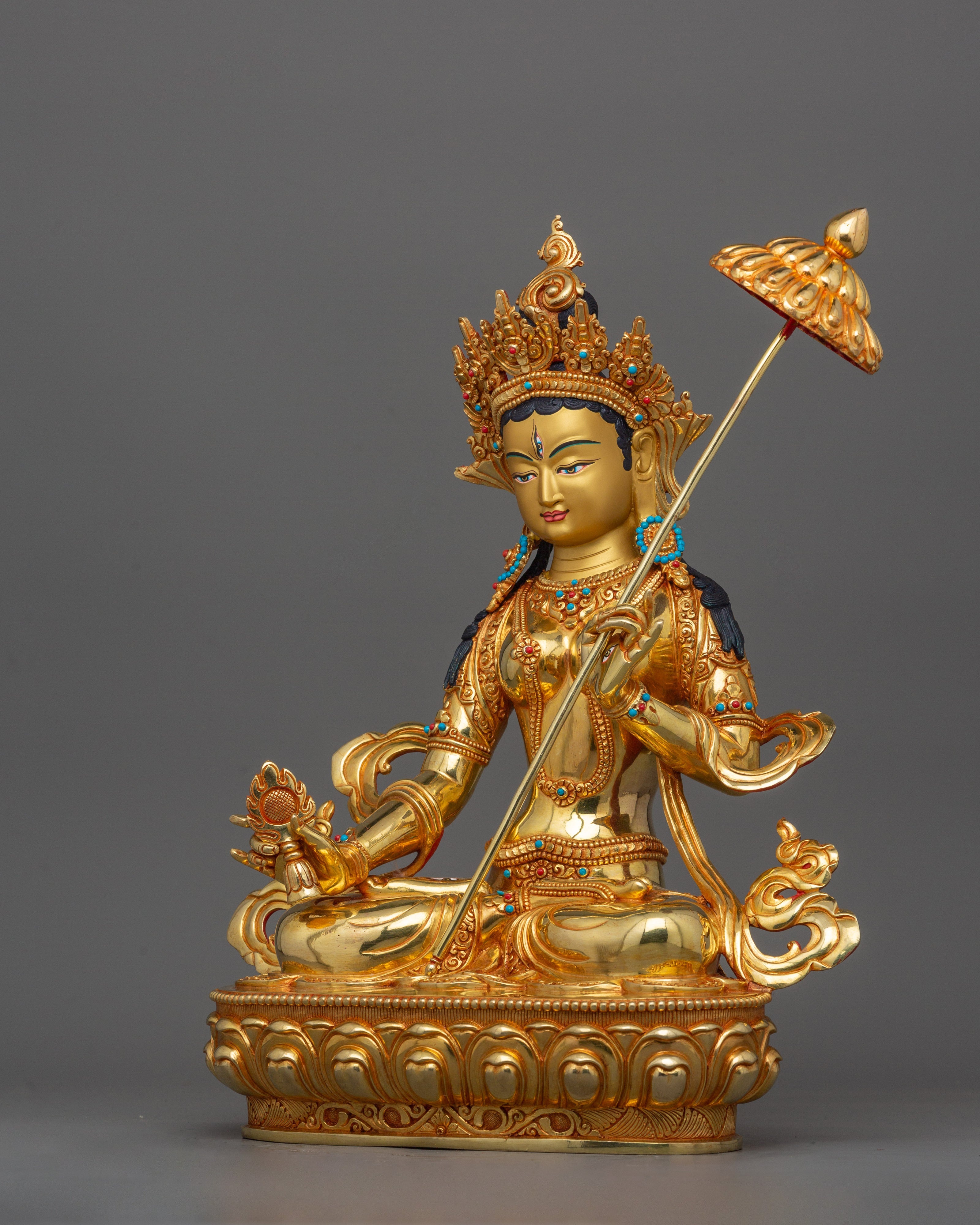 Dukar White Umbrella Goddess Sculpture | Deity of grace and spiritual growth