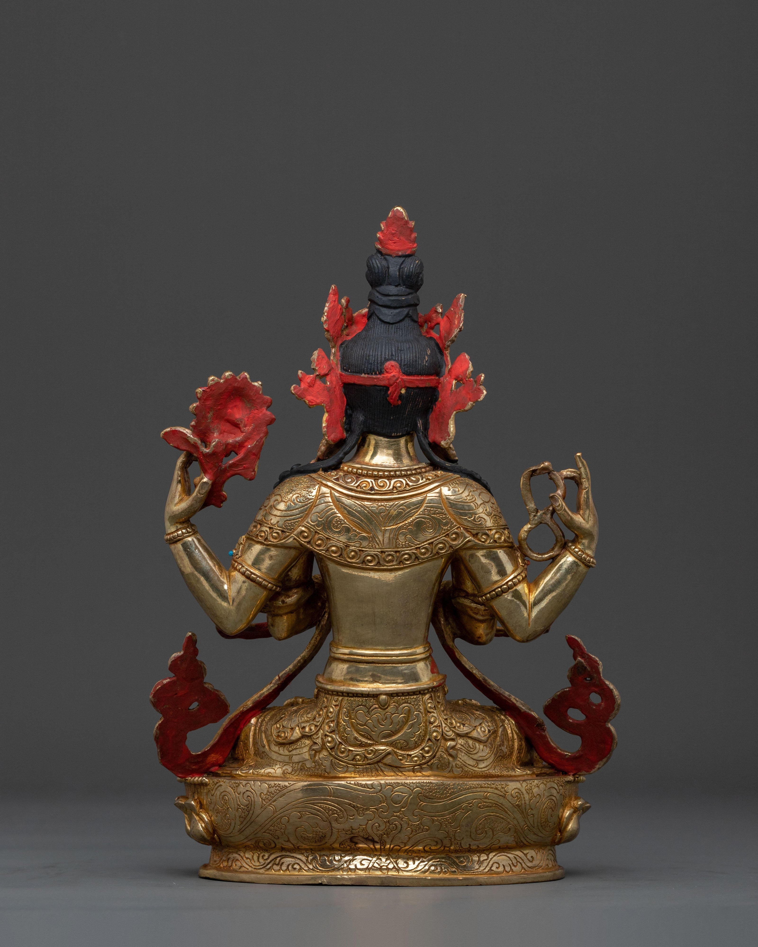 Four Armed Chenrezig Bodhisattva Statue | Himalayan Buddhist Art
