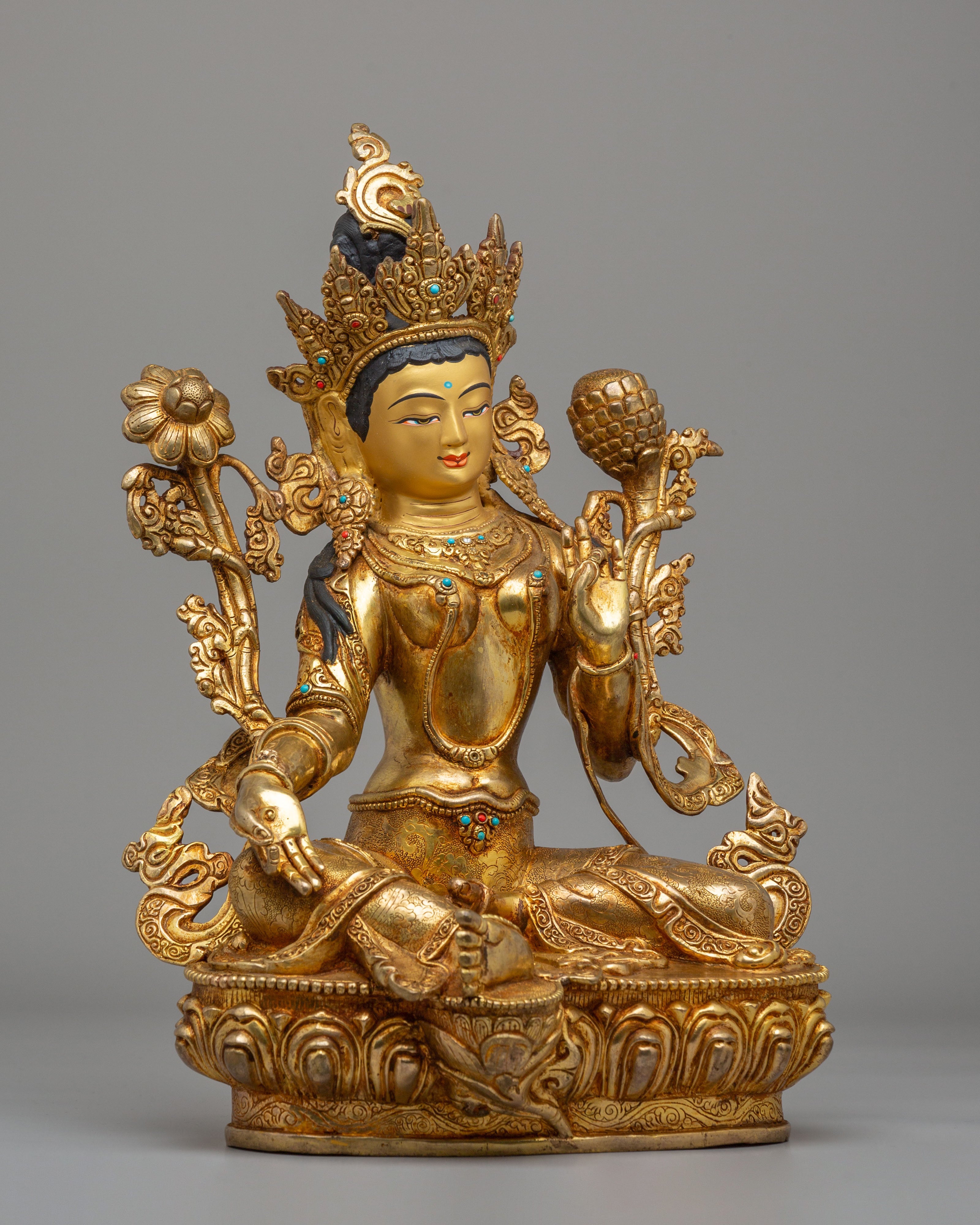 Goddess Green Tara Deity Statue | Spiritual Home Decor