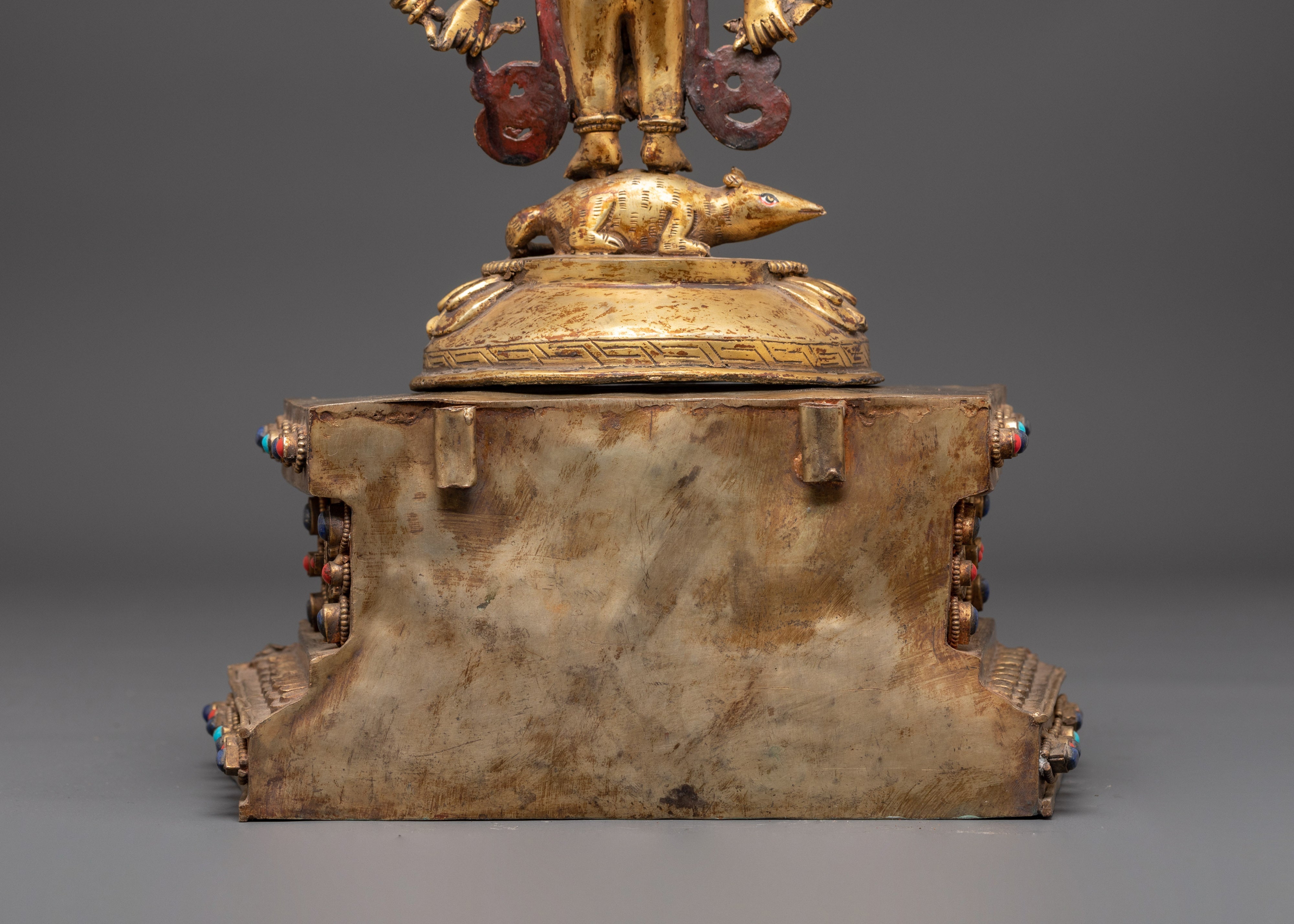Ganesh Crystal Statue | Coral and Turquoise Inlaid