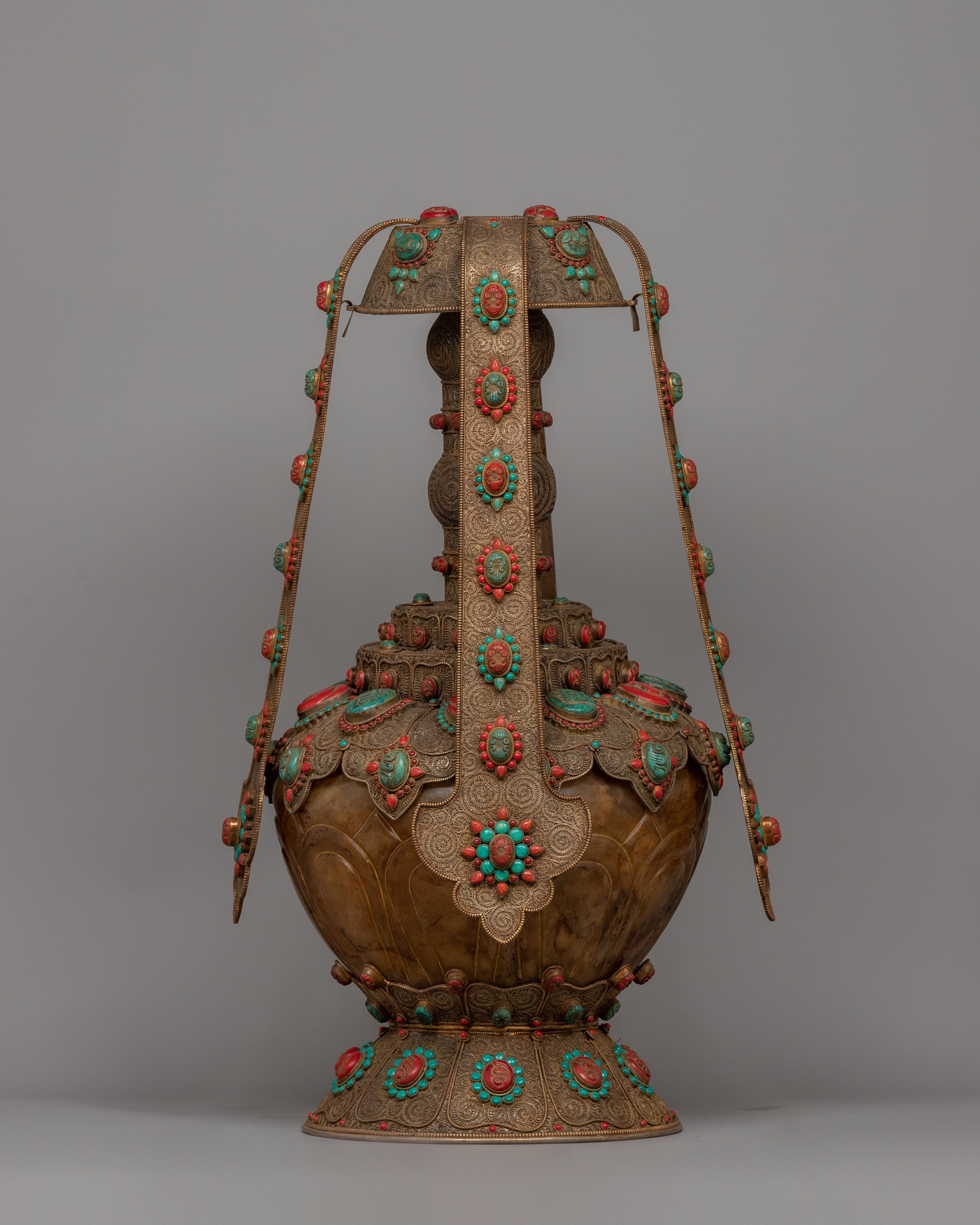 Exquisite Long-Life Vase Set | Tibetan Ritual Artifact & Spiritual Decor