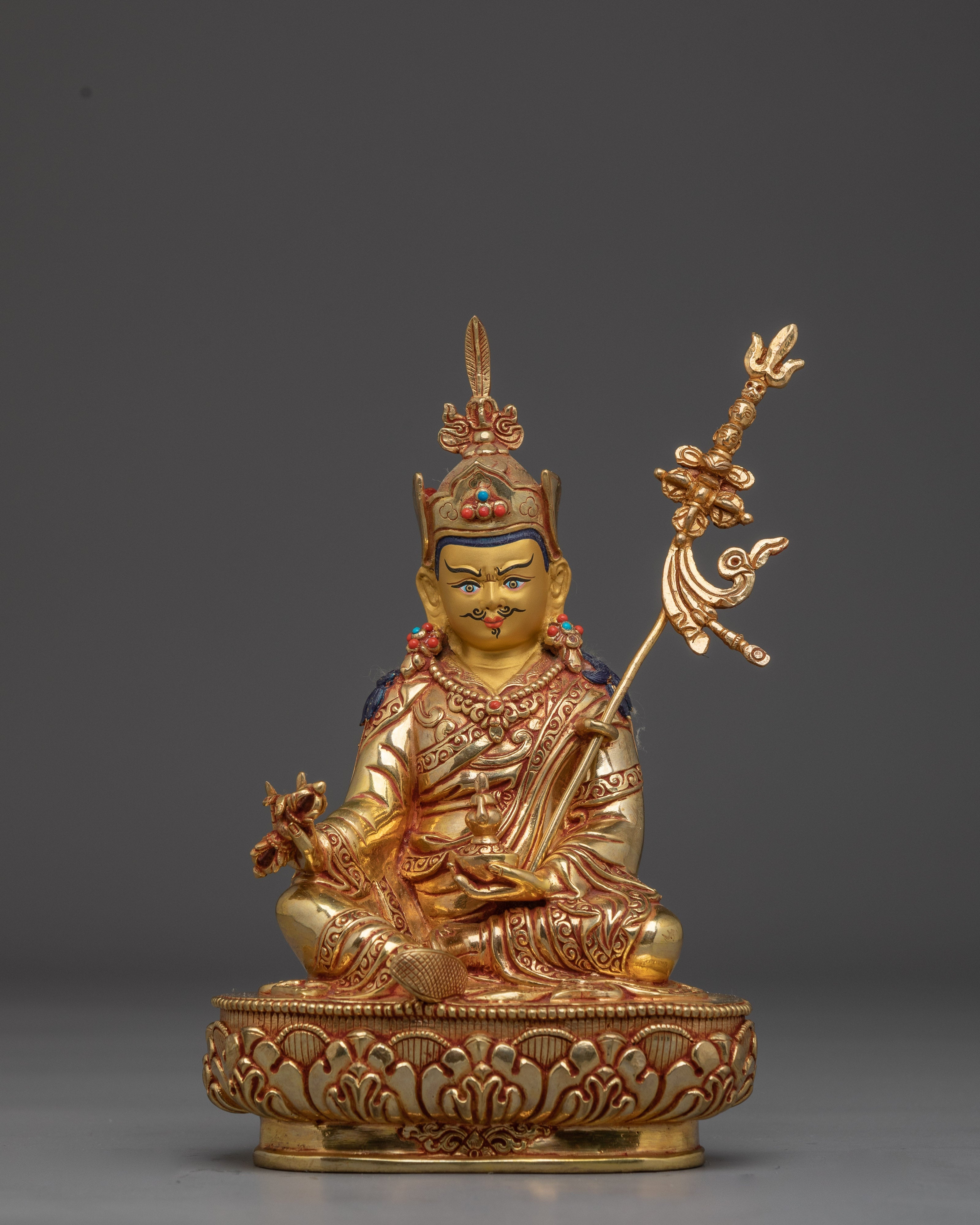 24K Gold-Gilded Guru Rinpoche Figurine
