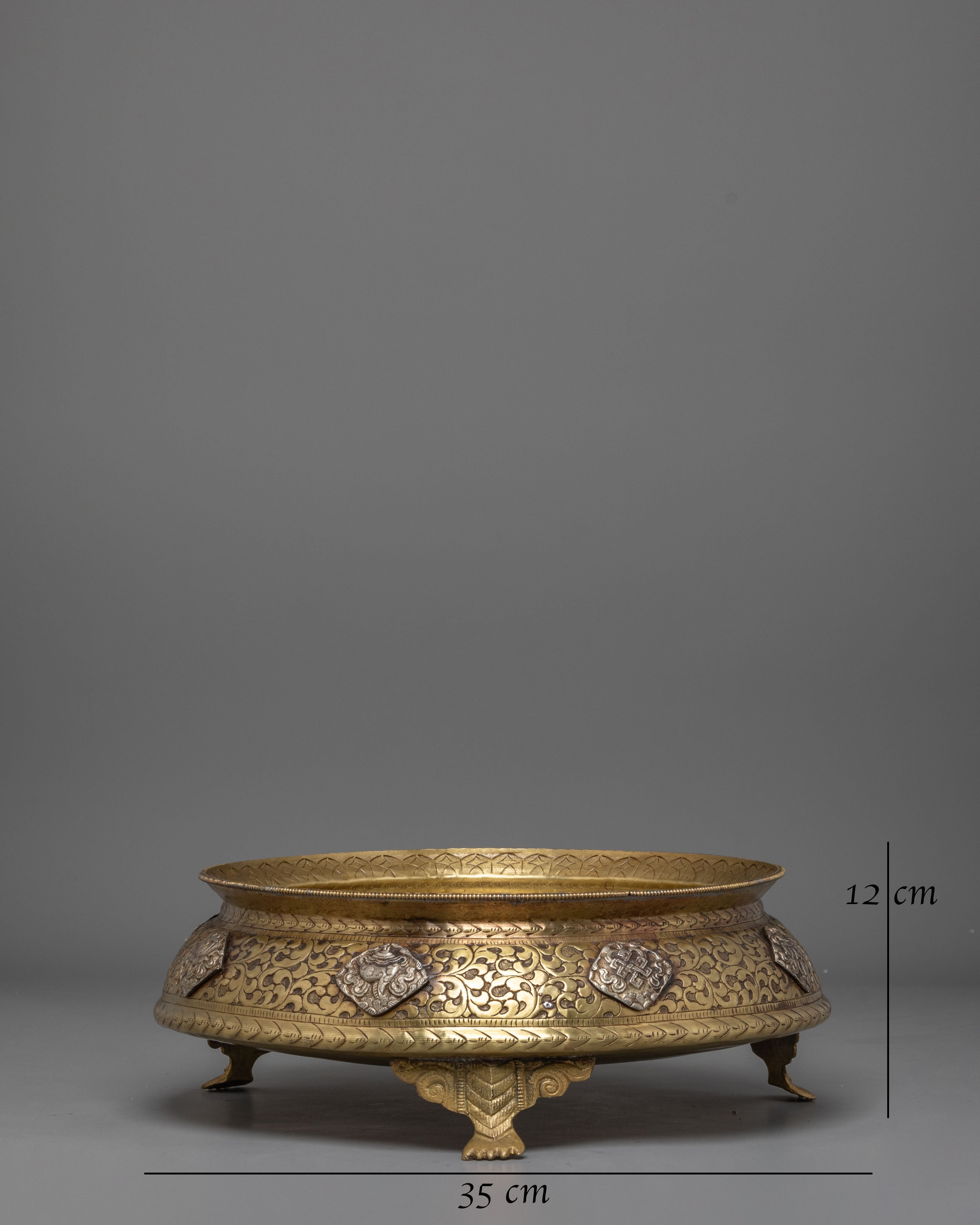 Decorative Ritual Urli Bowl | Traditional Buddhist Art