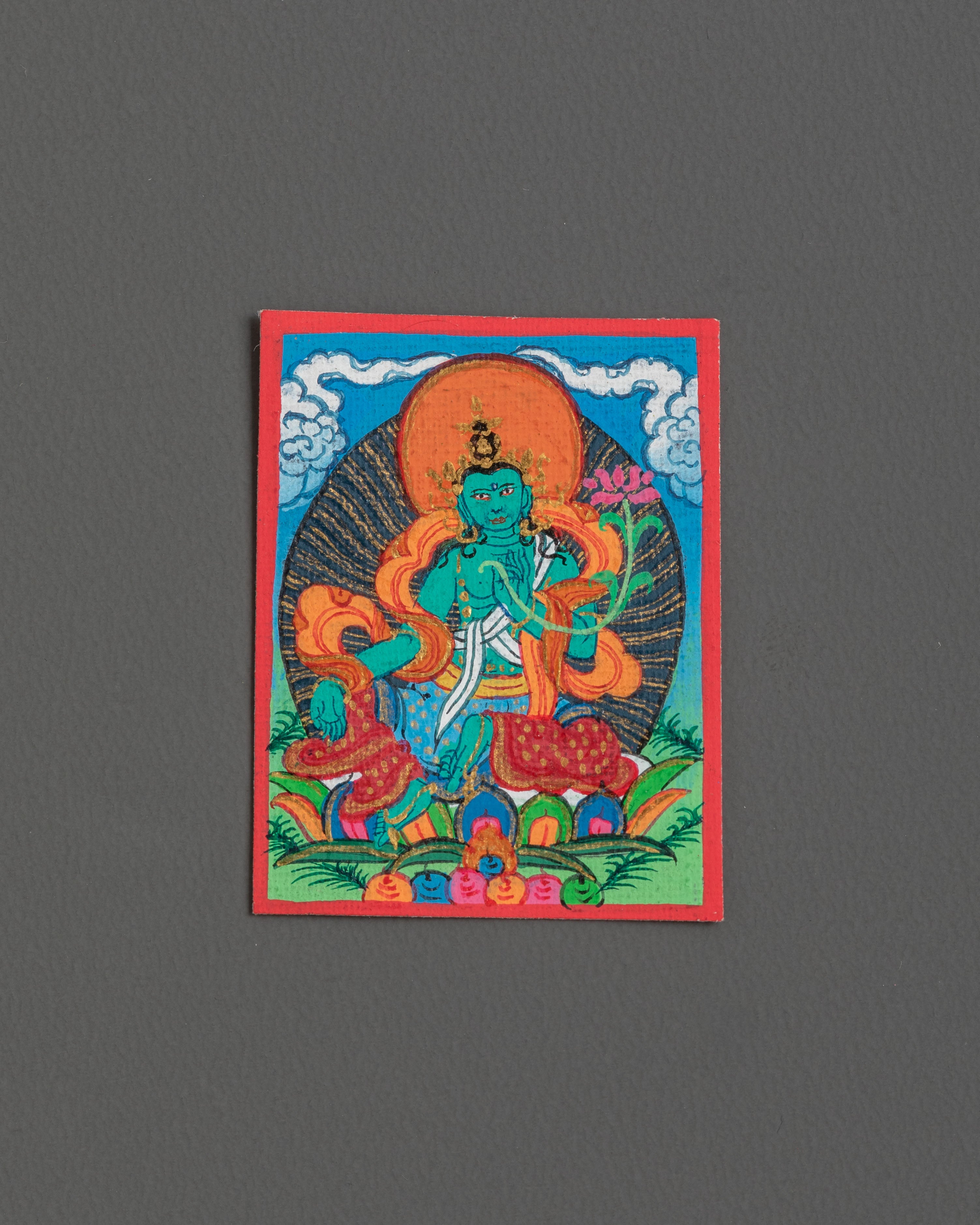 Green Tara Locket Thangka 
