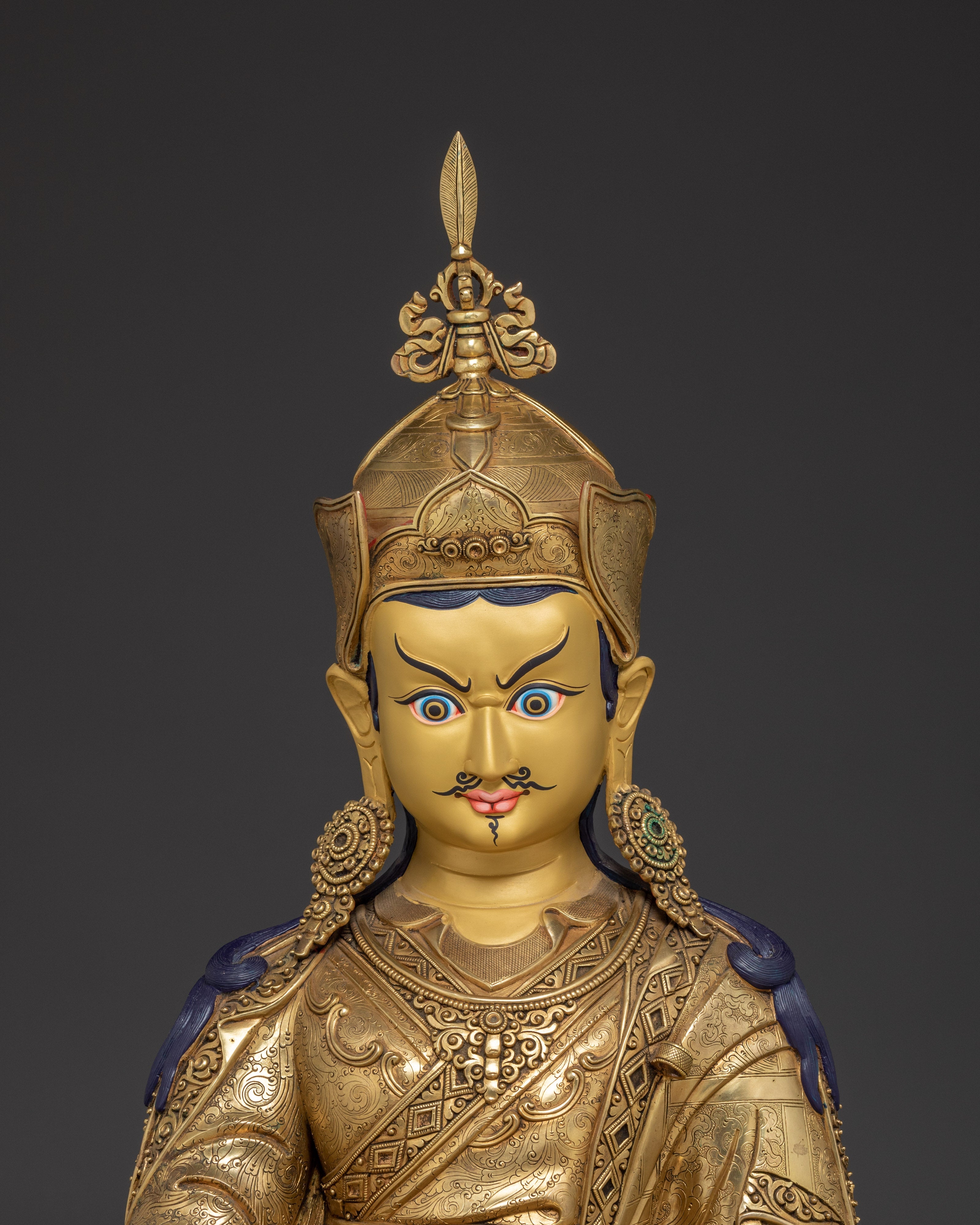 Venerated Guru Rinpoche Statue | Padmsambhava with Khatvanga Statue