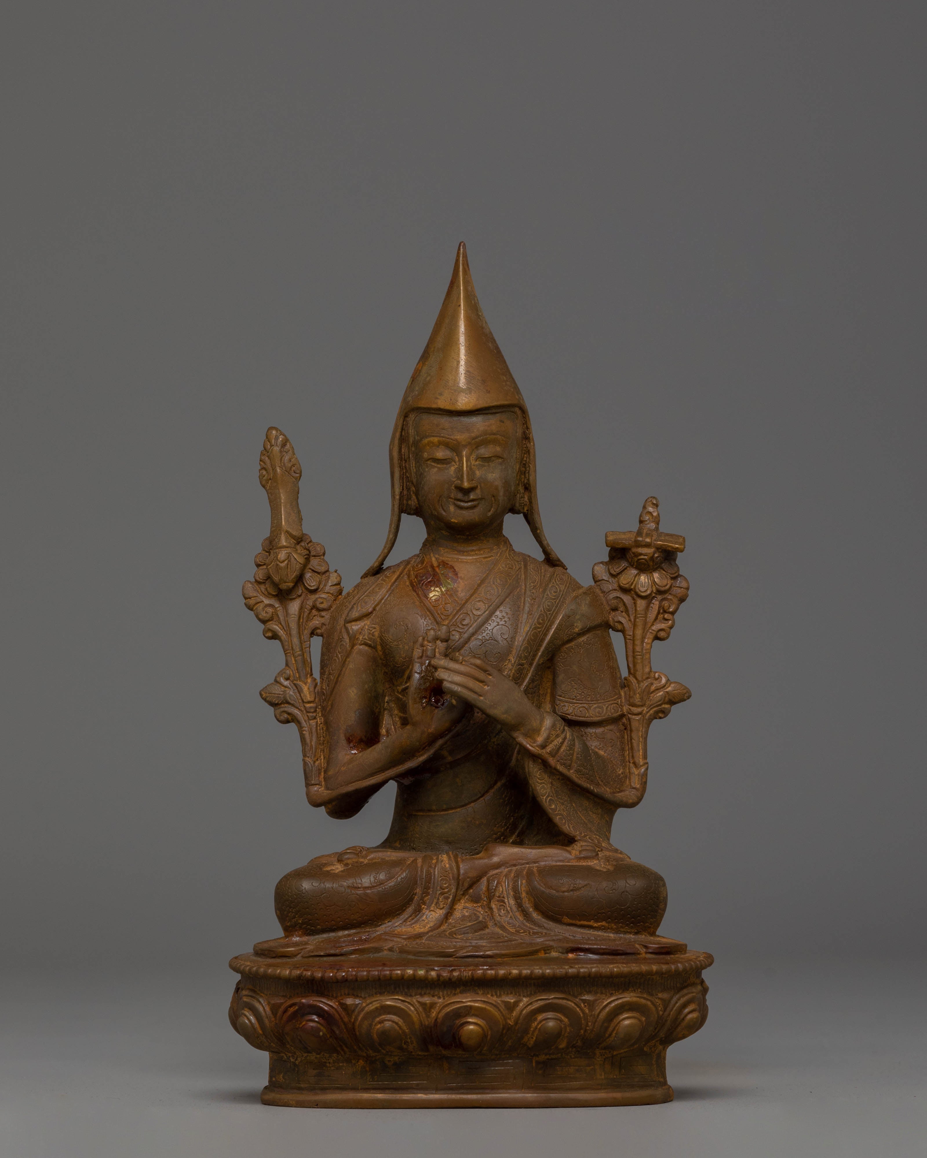 Sacred Tsongkhapa Je Statue Set | Tibetan Buddhist Figurines