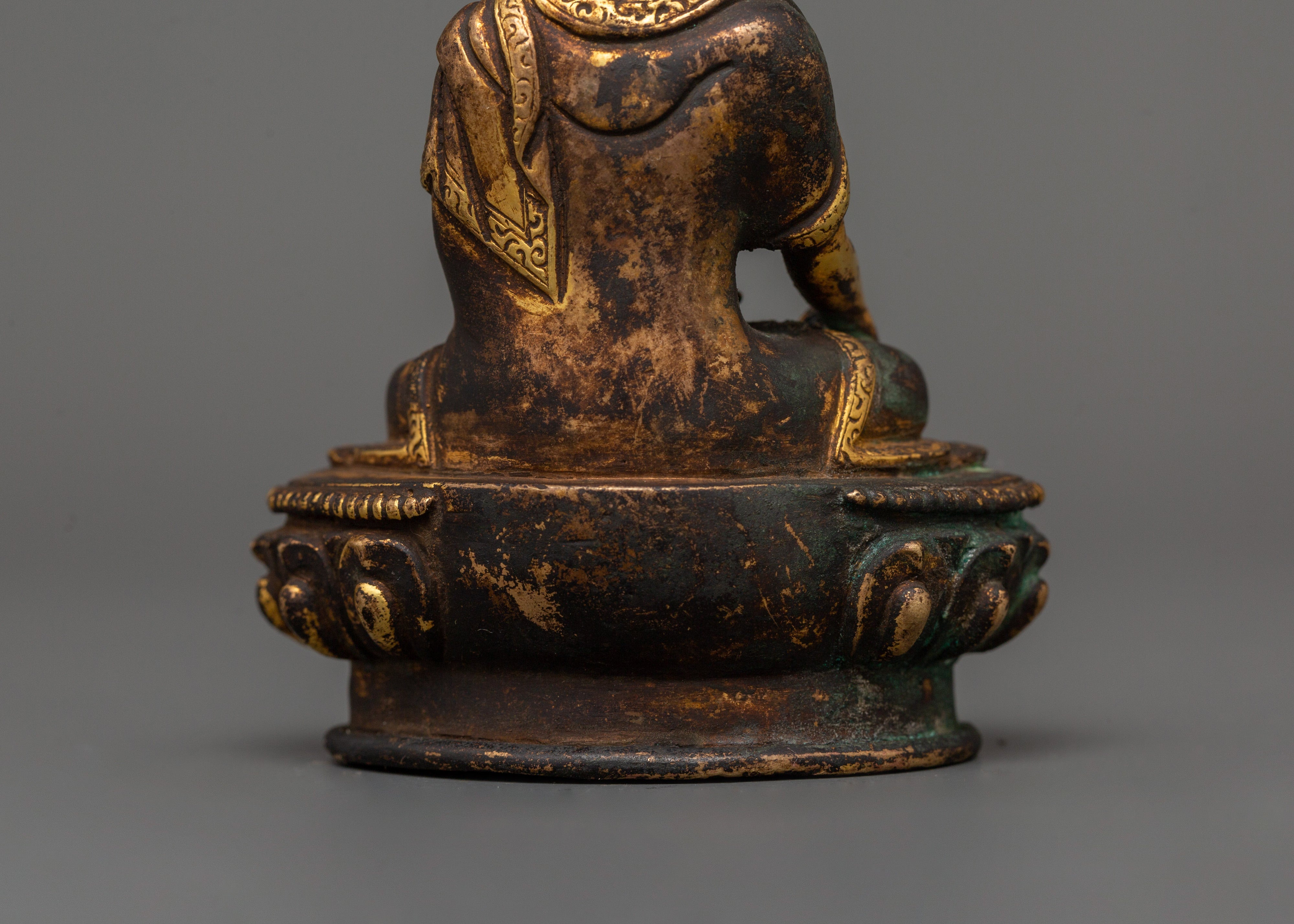 Traditionally HandCrafted Shakyamuni Buddha Statue | Antique Copper Statue