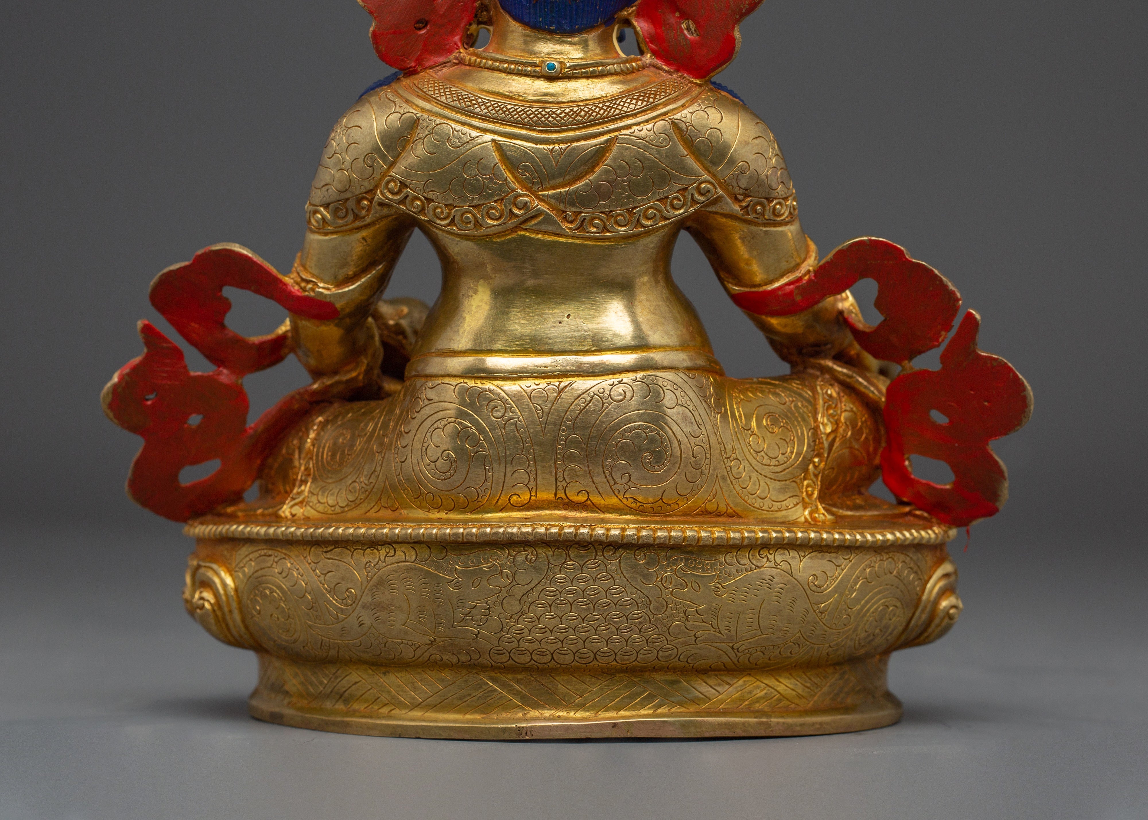 Golden Nepalese Artwork of Dzambhala | Wealth Deity of Tibetan Buddhism