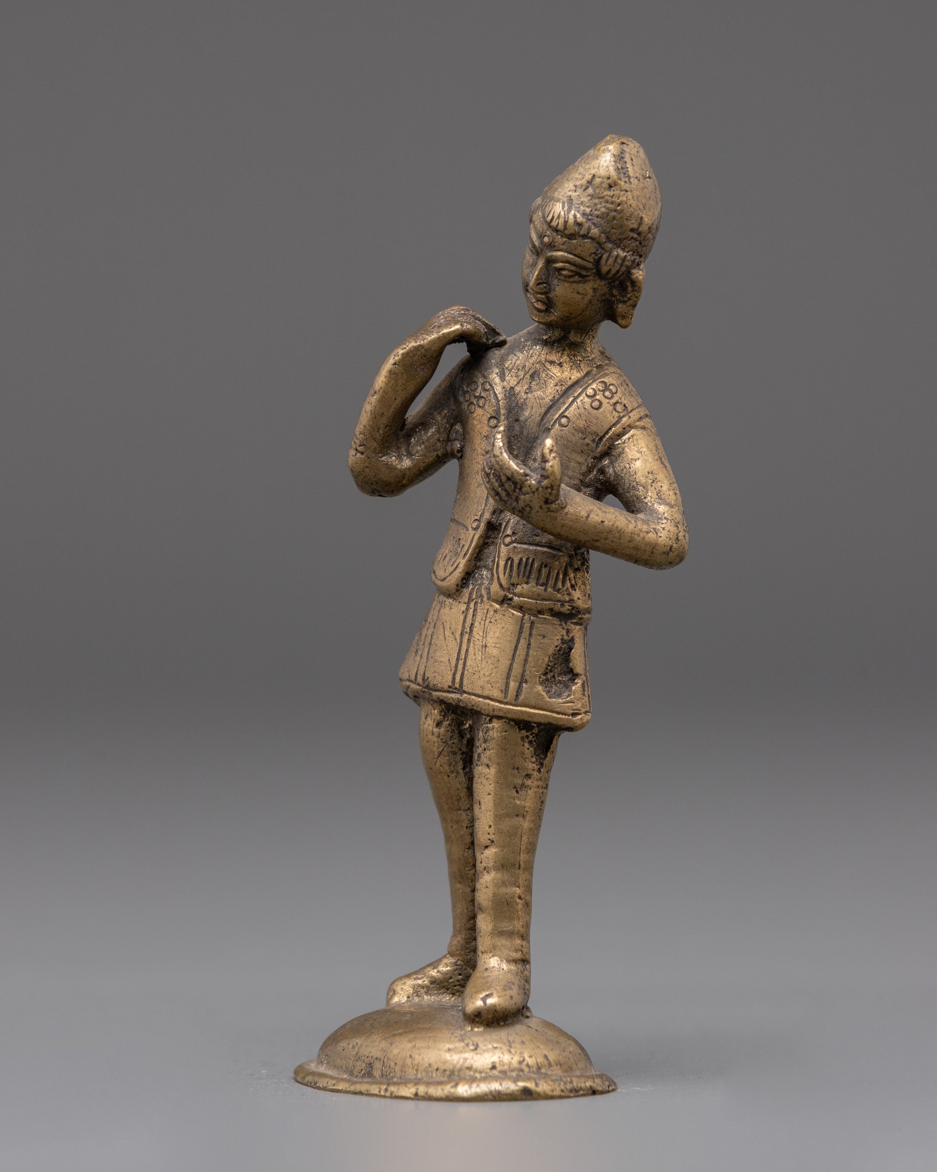 Traditional Musical Statue | Brass Musician Figurine with Antique Finish