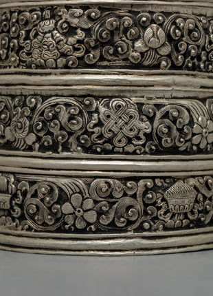 Silver-Plated Rice Carry Pot  | Symbol of Prosperity & Abundance