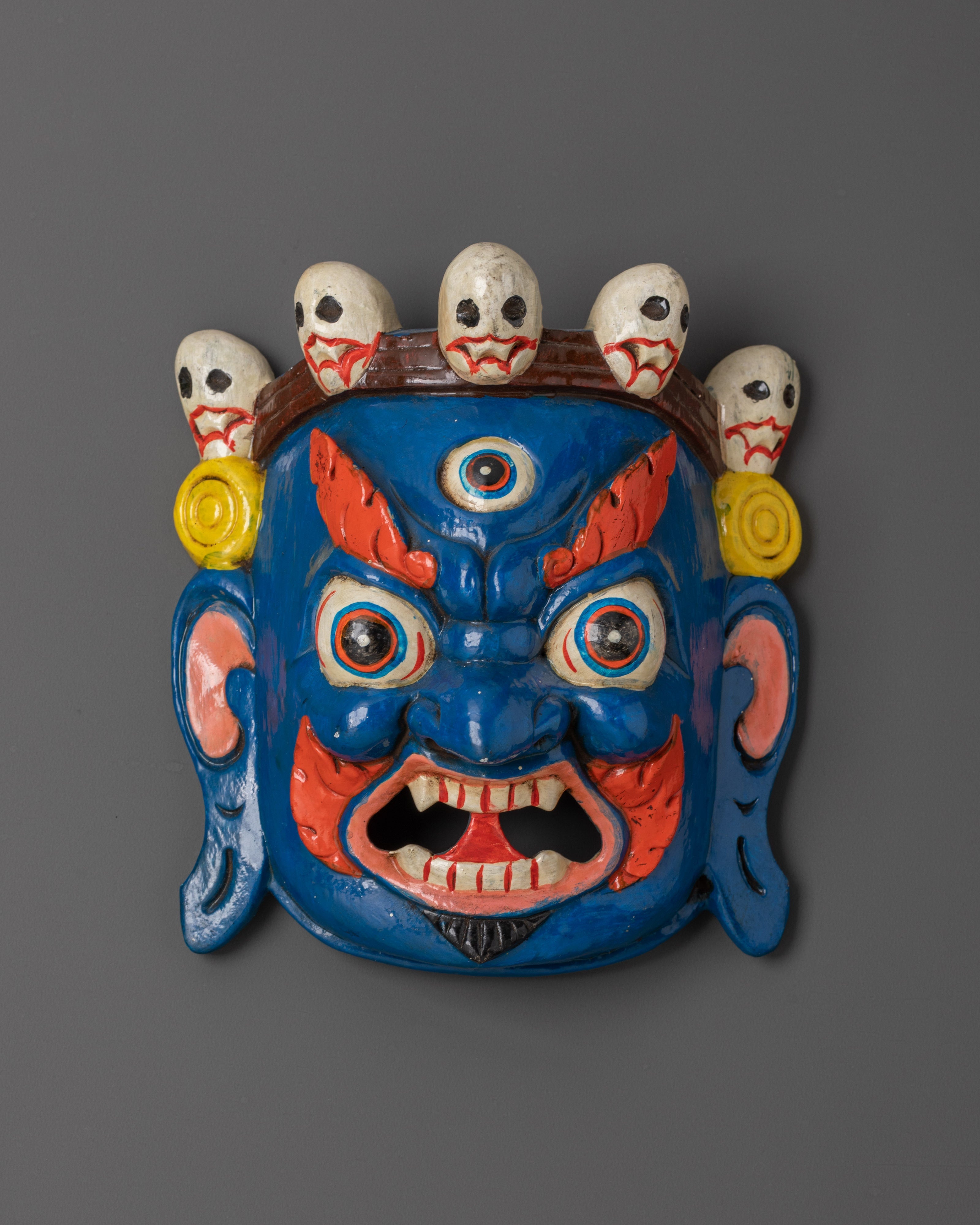 Handcrafted Tibetan deity wall mask