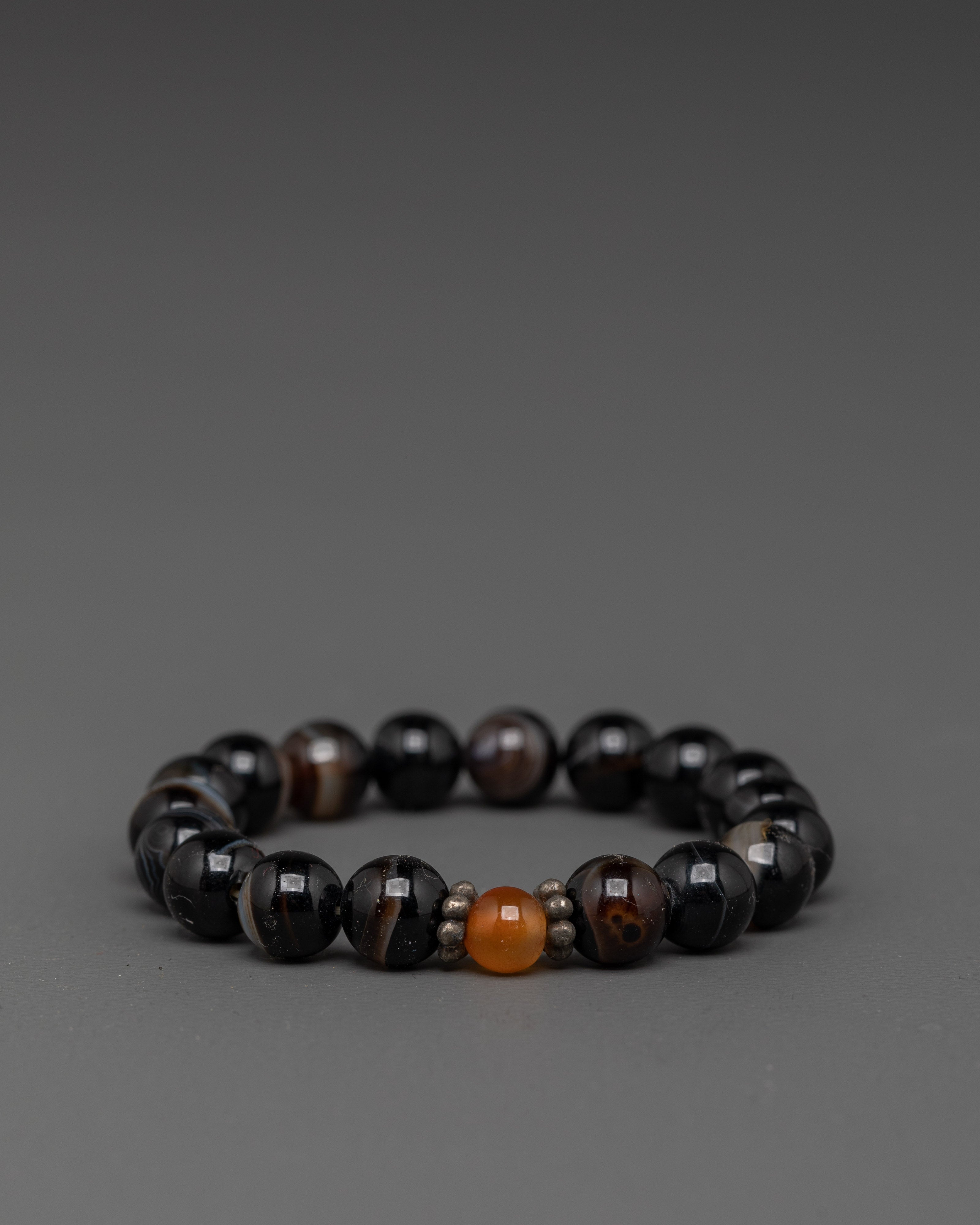 Black Beaded Bracelet with Artificial Beads