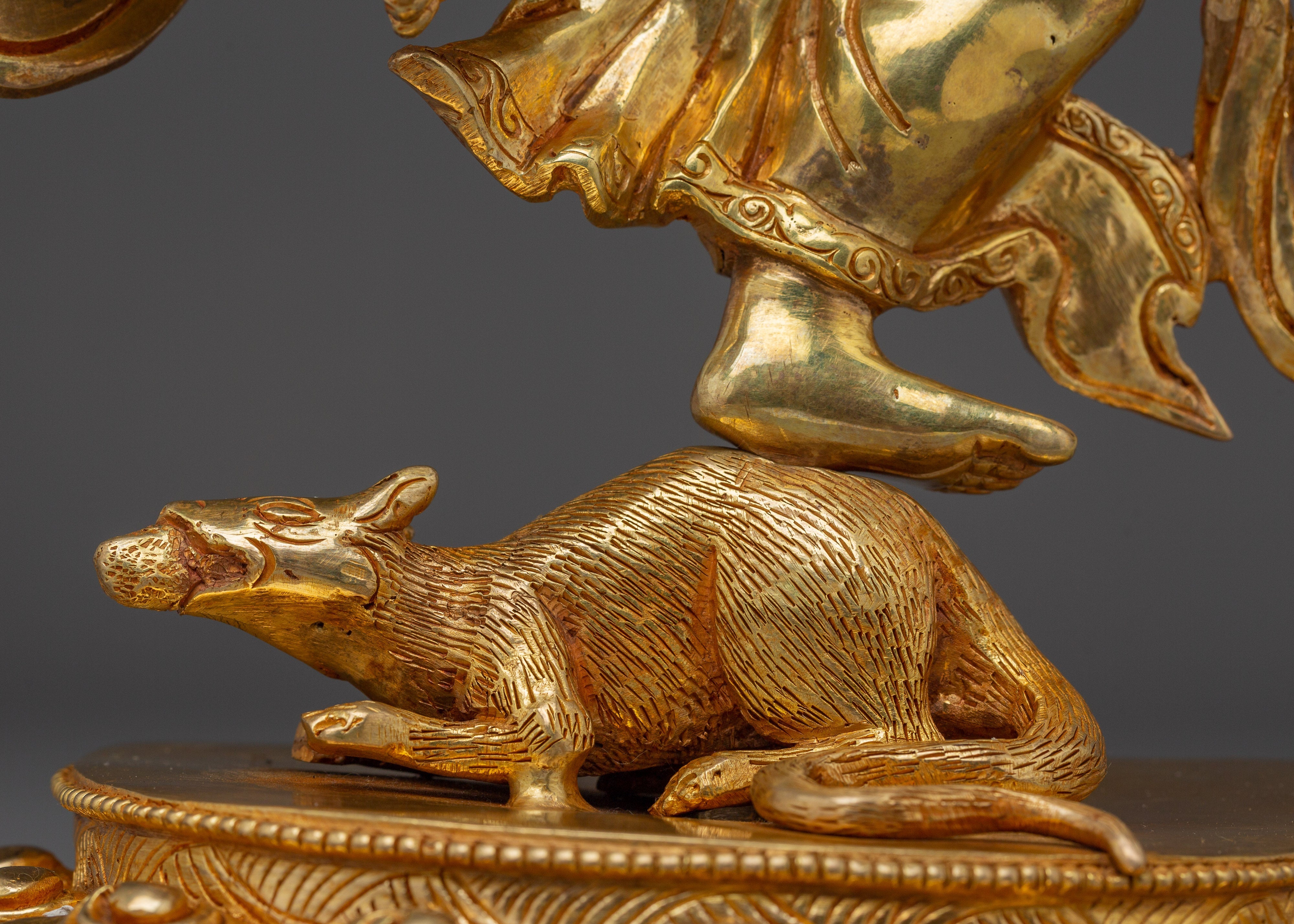 Ganesh Gold Gilded and Copper Statue | Symbol of Prosperity, Wisdom, and Protection