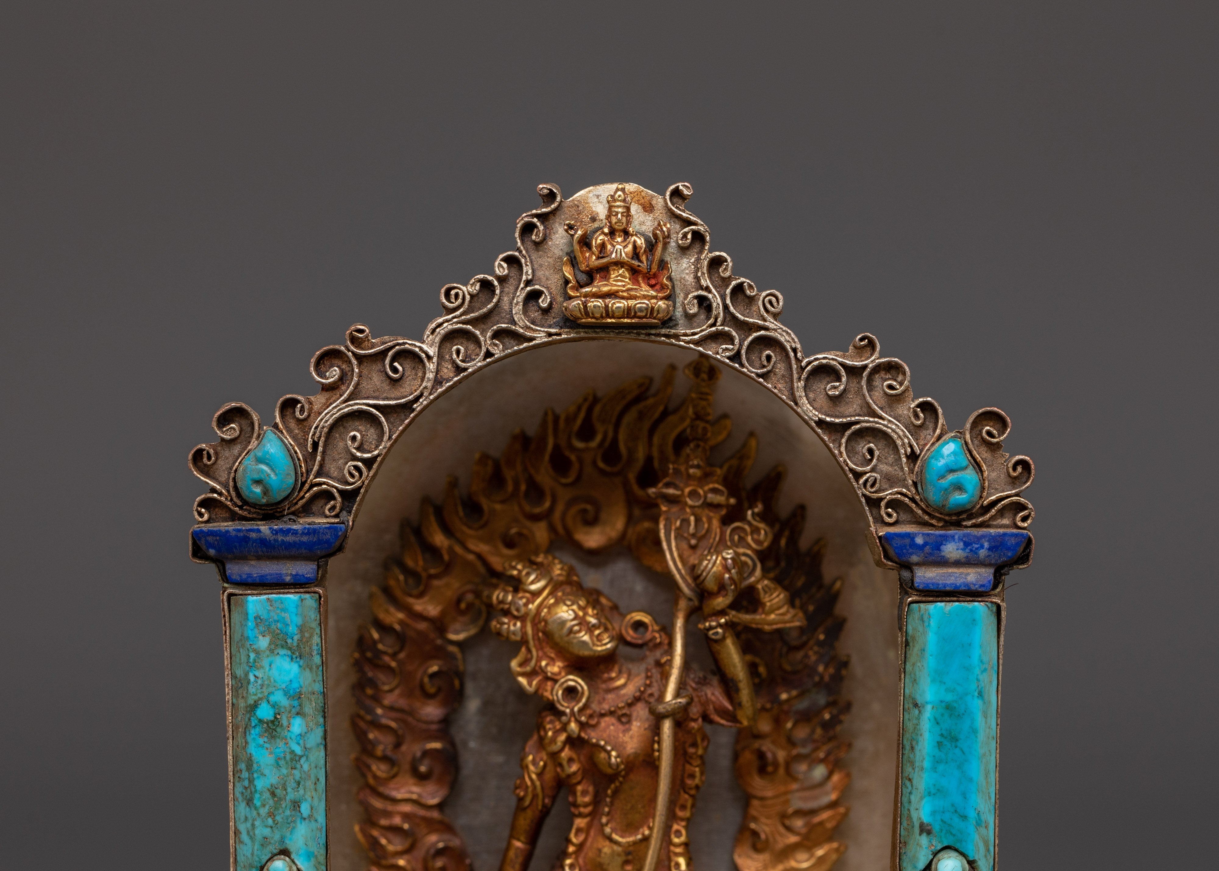 Ghau box with Vajrayogini | Tibetan Buddhist Shrine