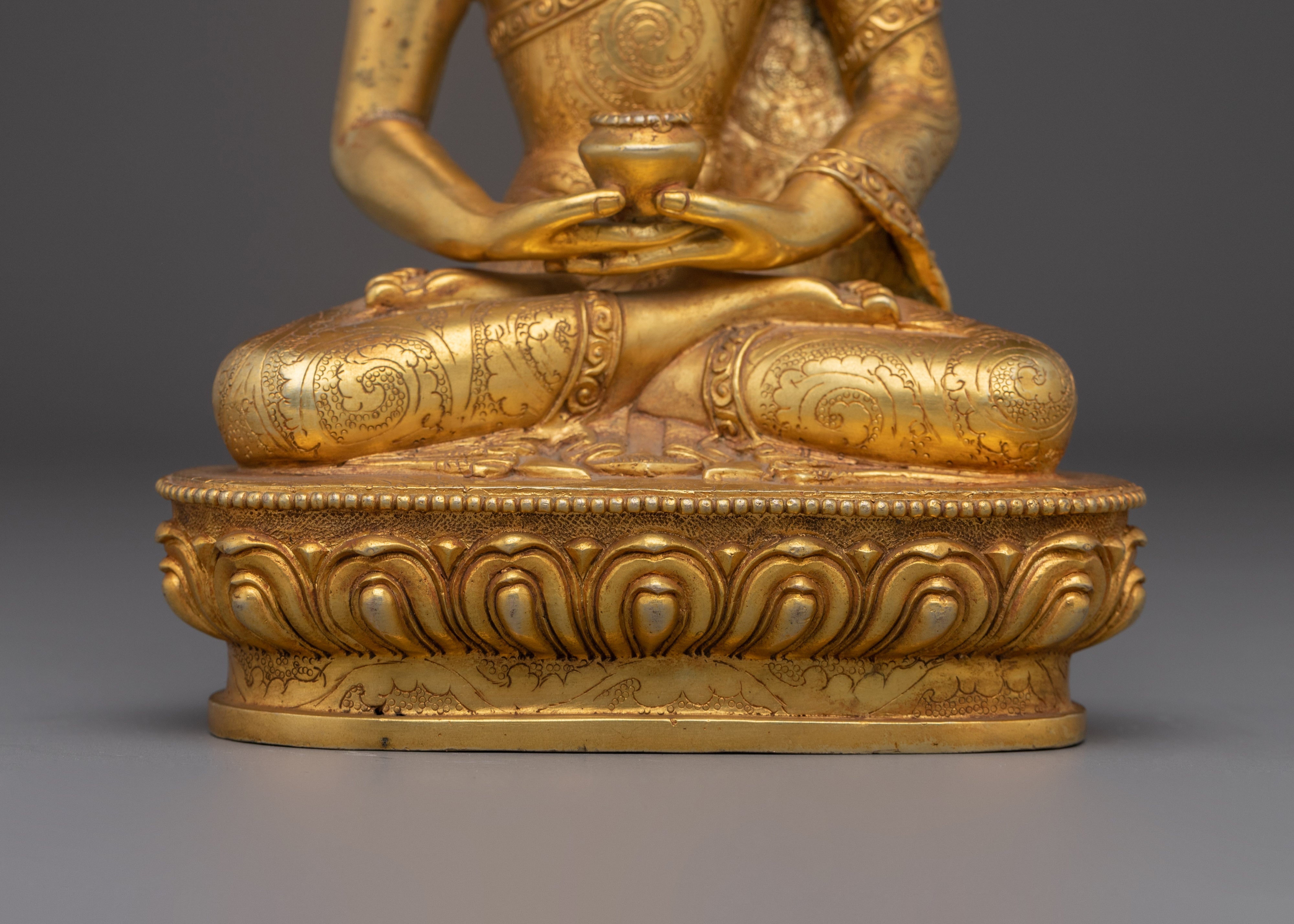 Amitabha Buddha Bodhisattva of Light | Gold-Plated Copper Spiritual Statue