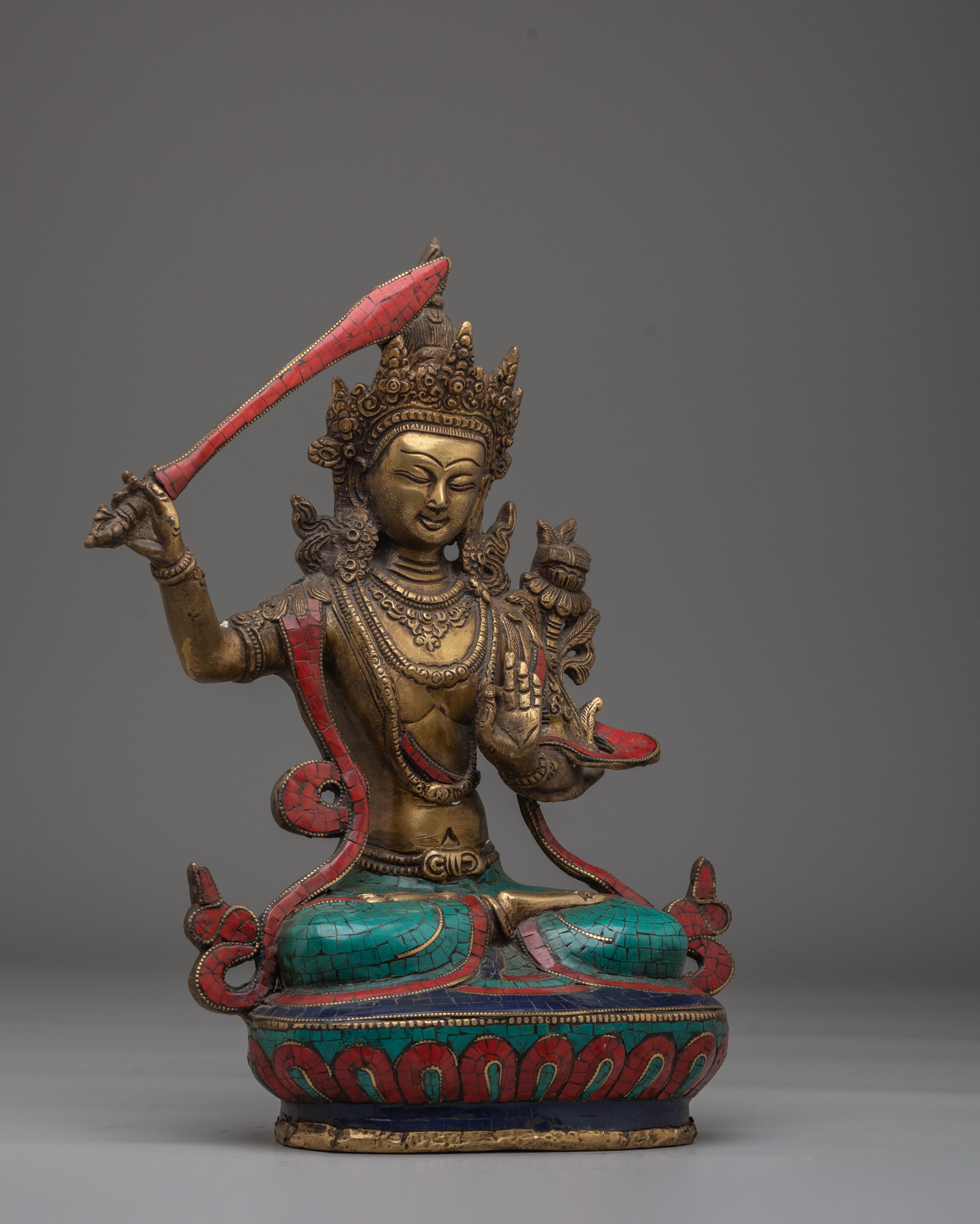 Handcrafted Manjushri Statue of Wisdom | Manjushri Statue for Insight and Clarity