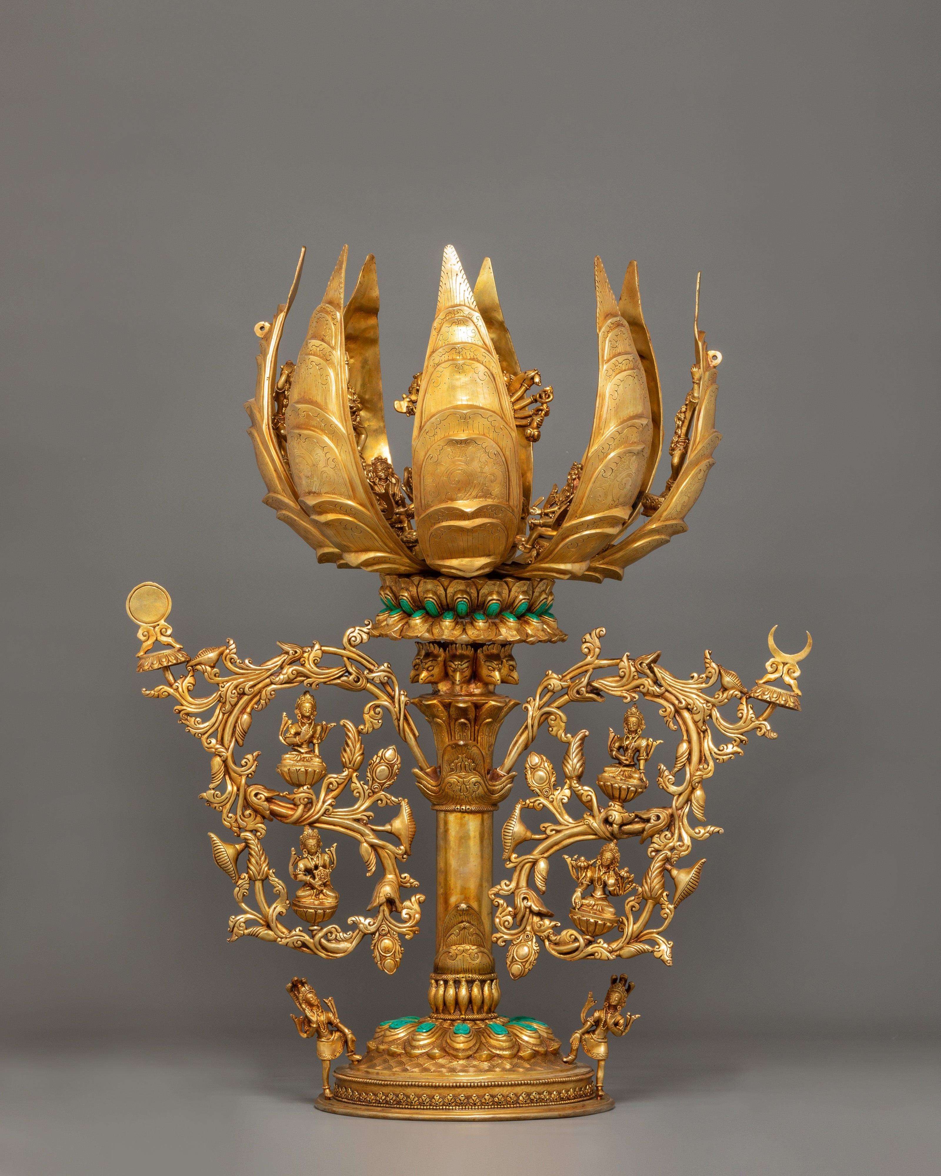 Gold-Plated Lotus Artwork | Sacred Buddhist Symbol of Purity