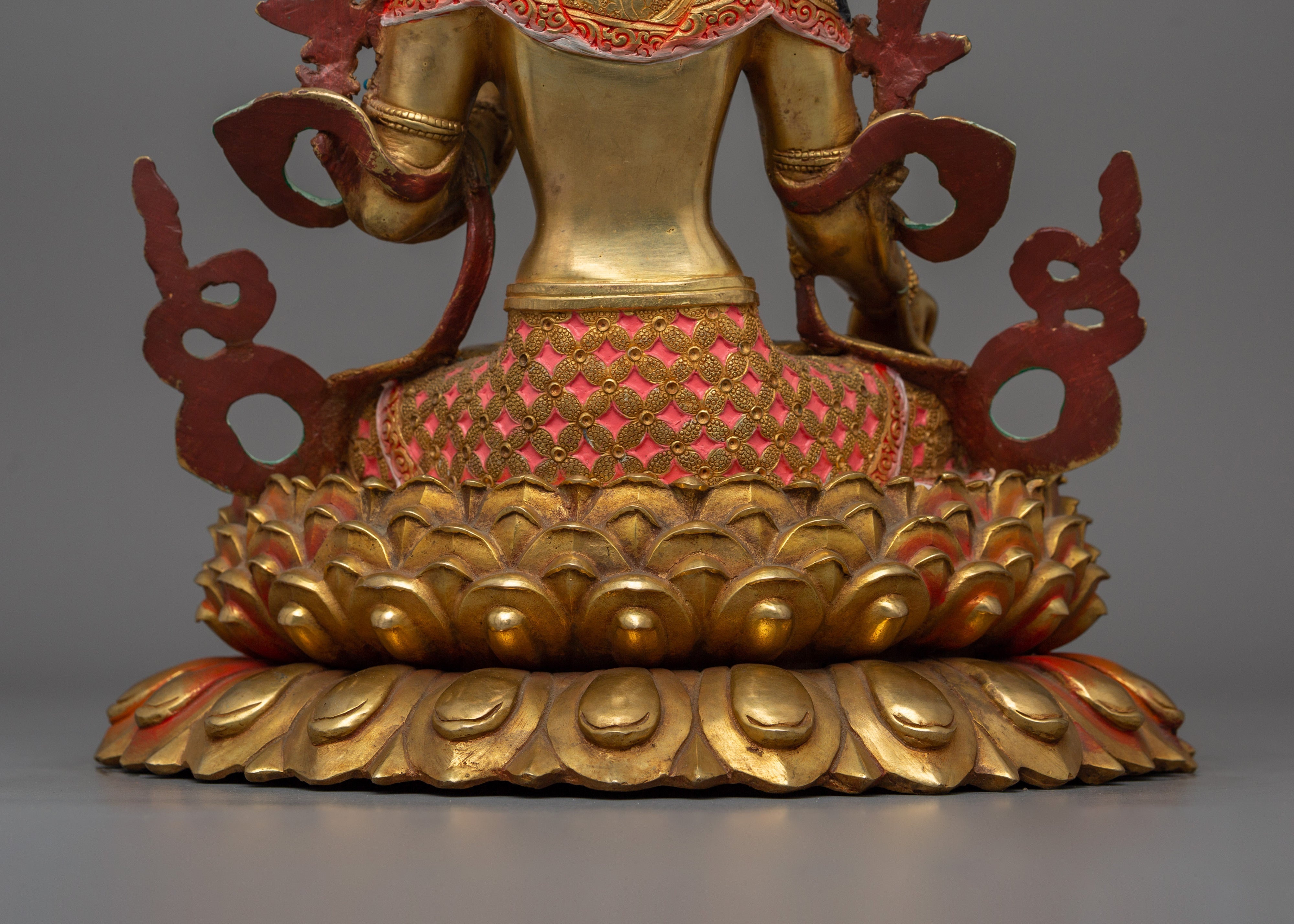 Golden Goddess White Tara Statue | Seven Eyes Deity