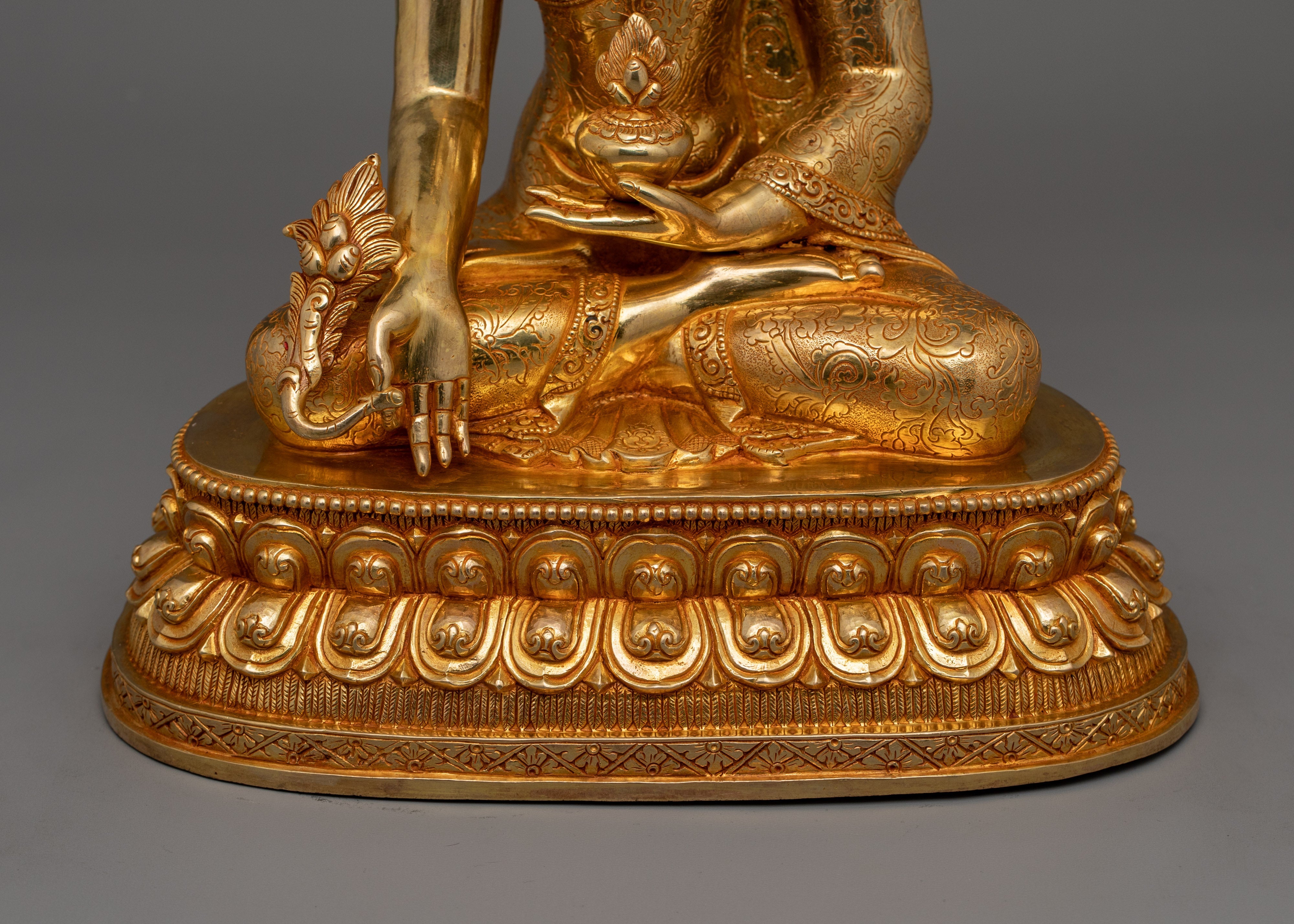 Buddhist Altar Bhaisajyaguru Healing Buddha Figurine | Medicine Buddha Statue