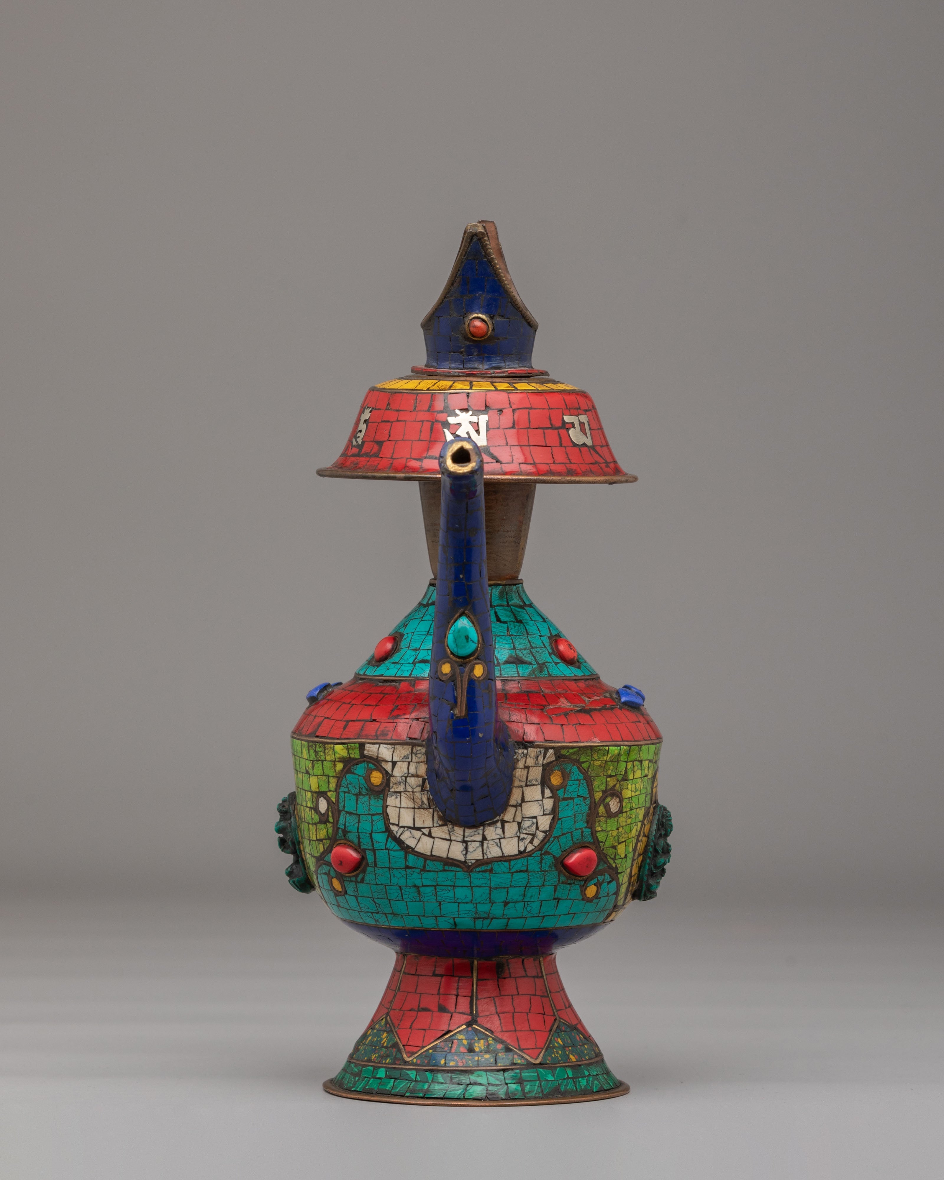 Handcrafted Bhumba with Green Tara | Tibetan Ritual Vessel for Sacred Offerings