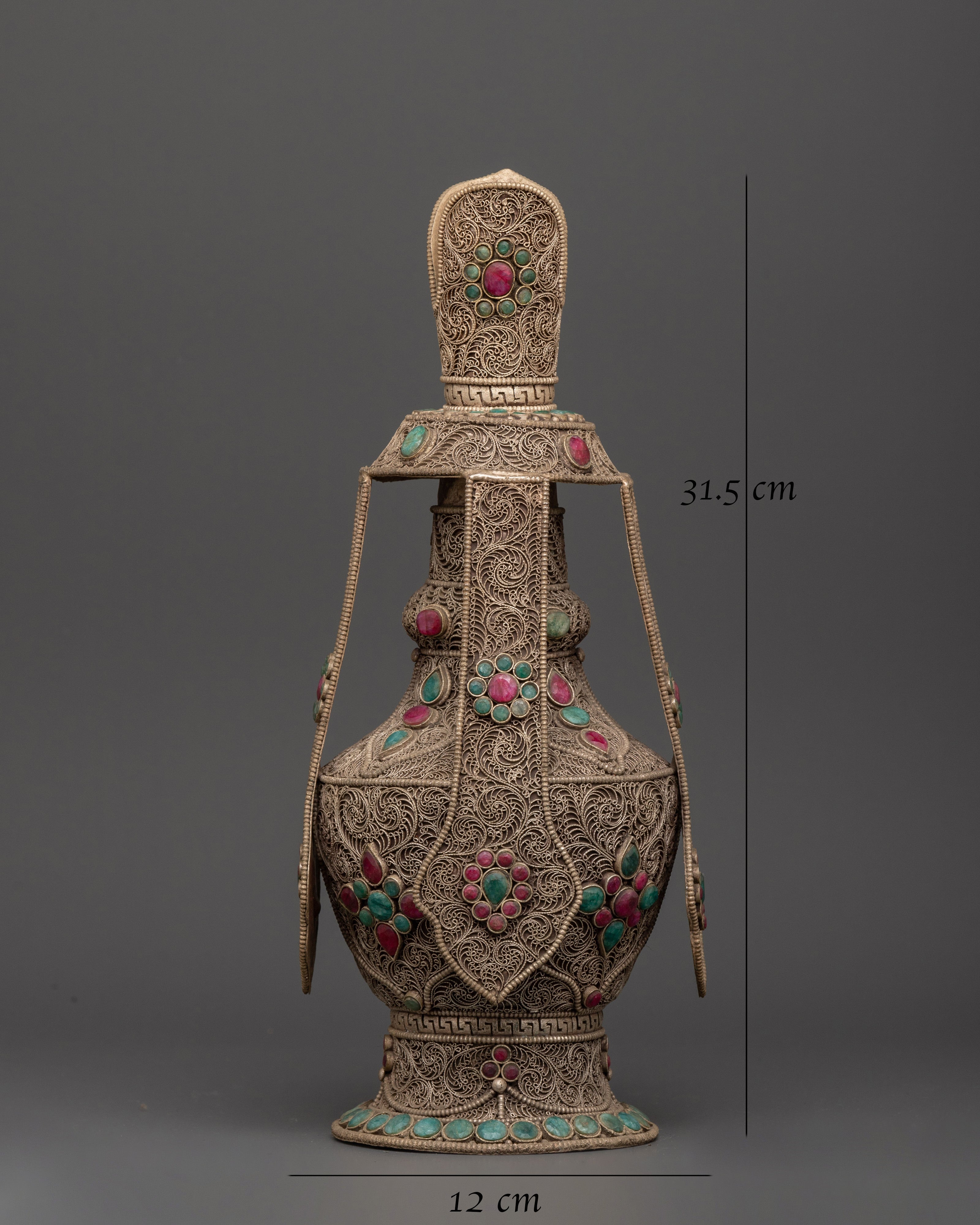 Handcrafted Tibetan Life Vase | Healing Ritual Vase for Ceremonies