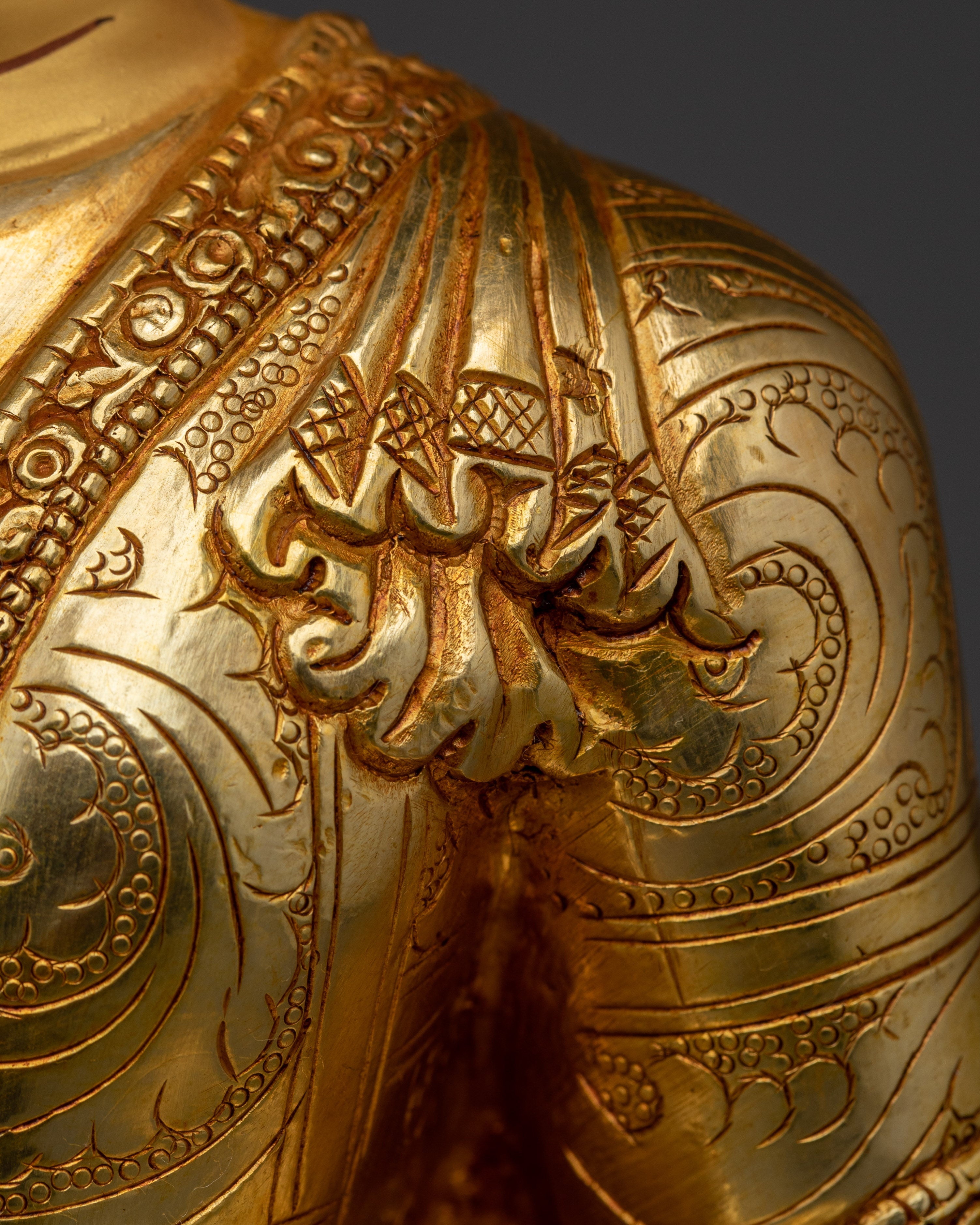 Golden Serene Shakyamuni Buddha Artwork | Enlightenment Symbol Gautama Buddha