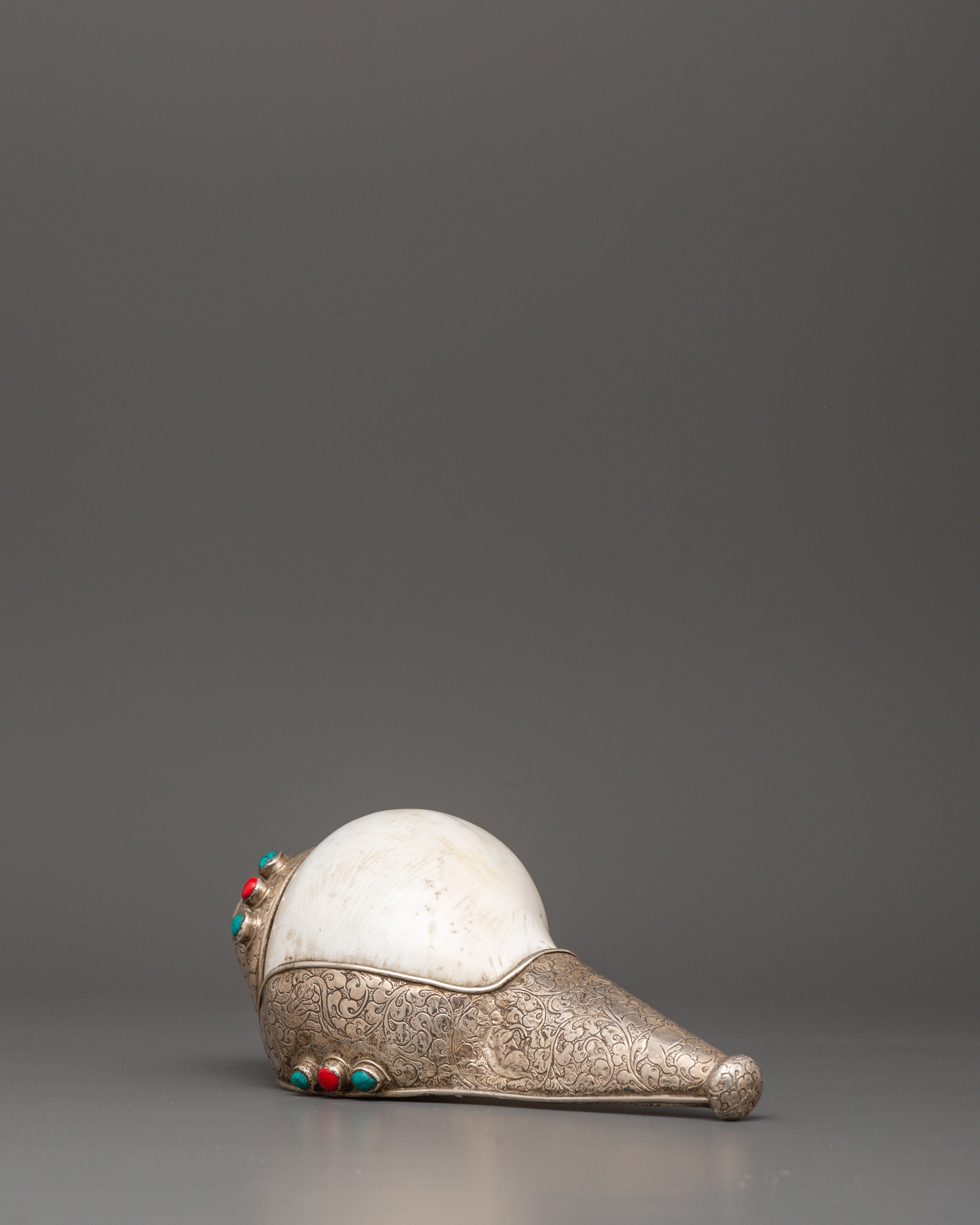 Tibetan Handmade Spiritual Conch Shell | Perfect for Meditation and Ritual Practices