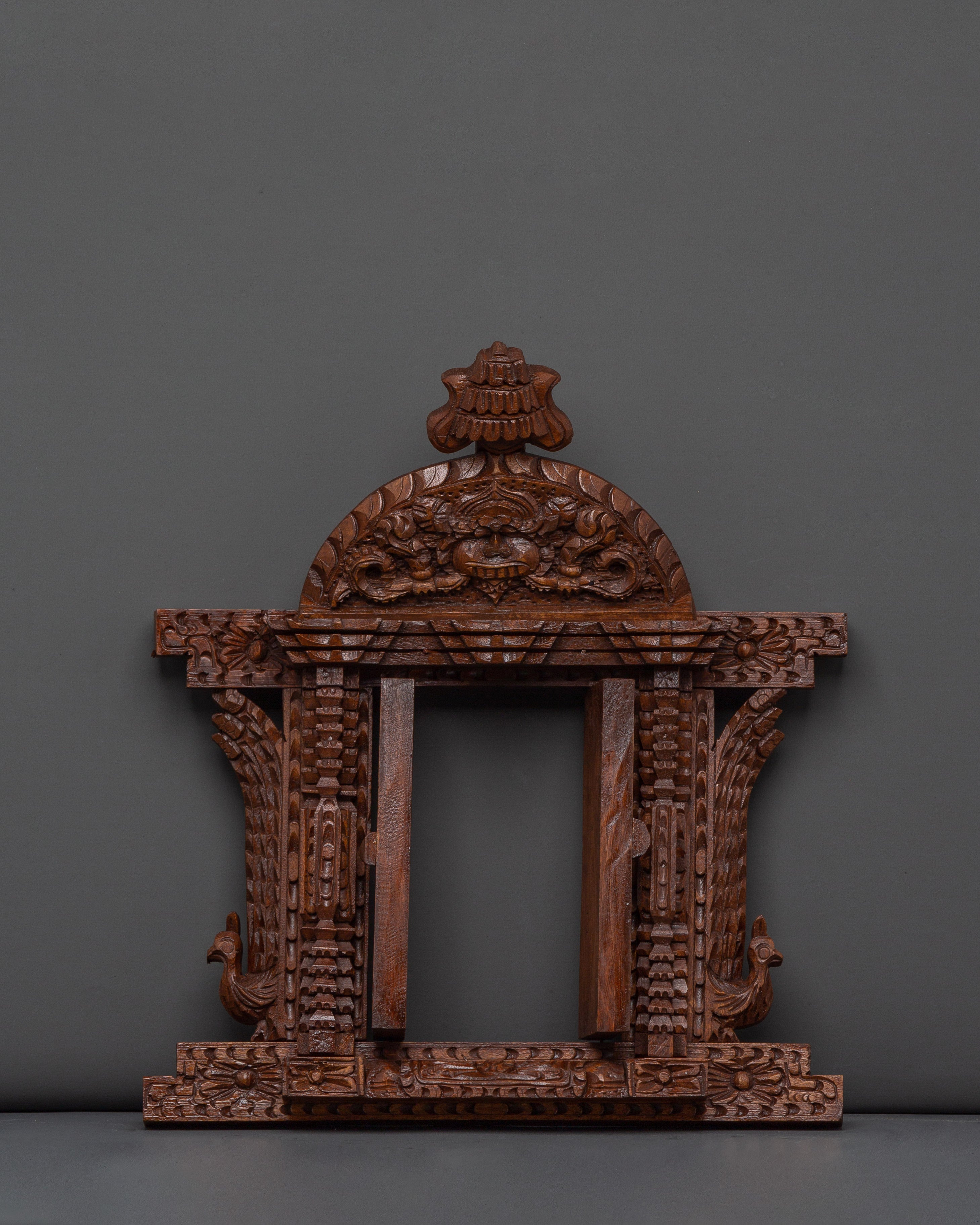 Handcarved Traditional Wooden Wall Hanging | Intricate Peacock Motif Art