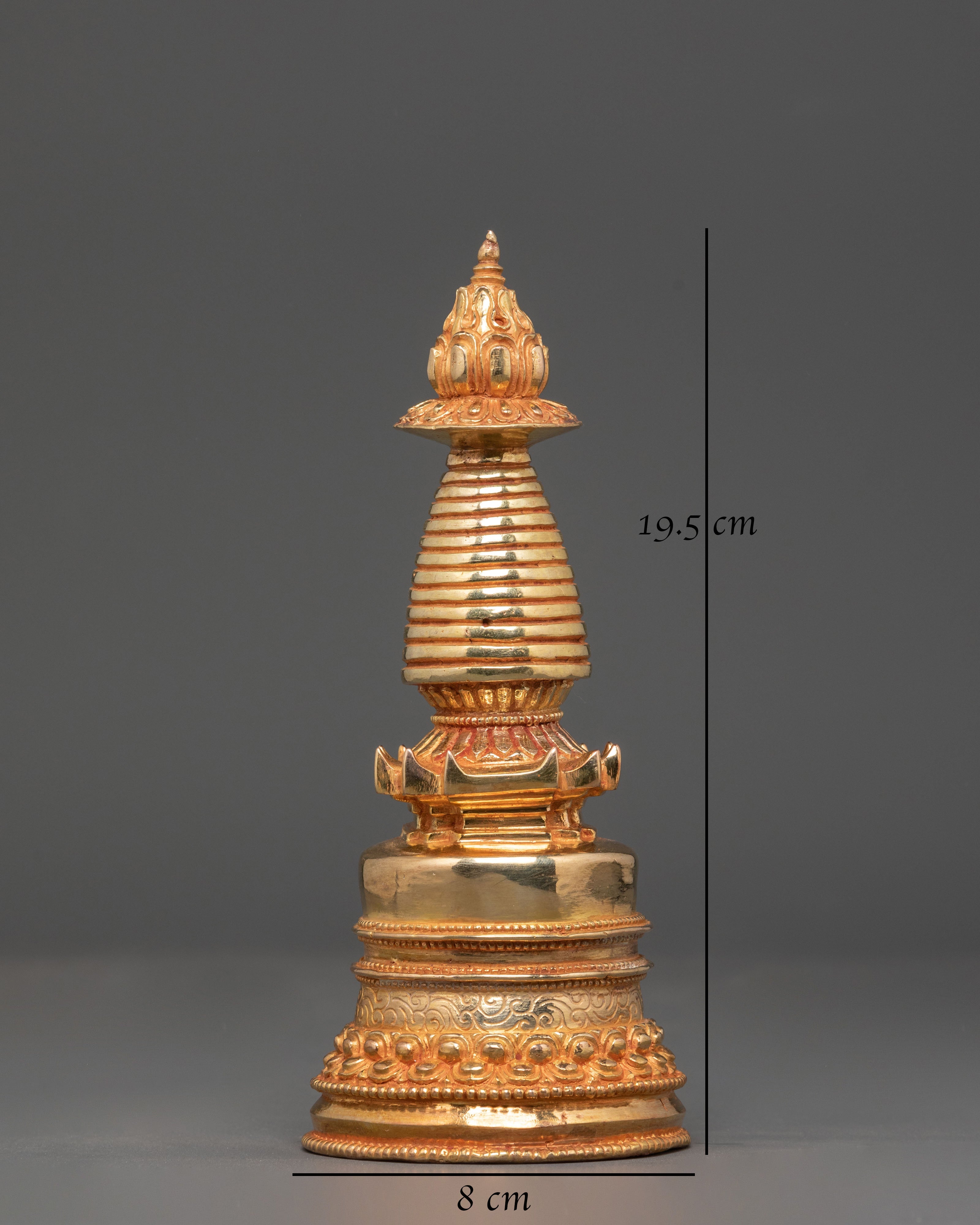 Mini Stupa for Altar | Gold Plated Stupa