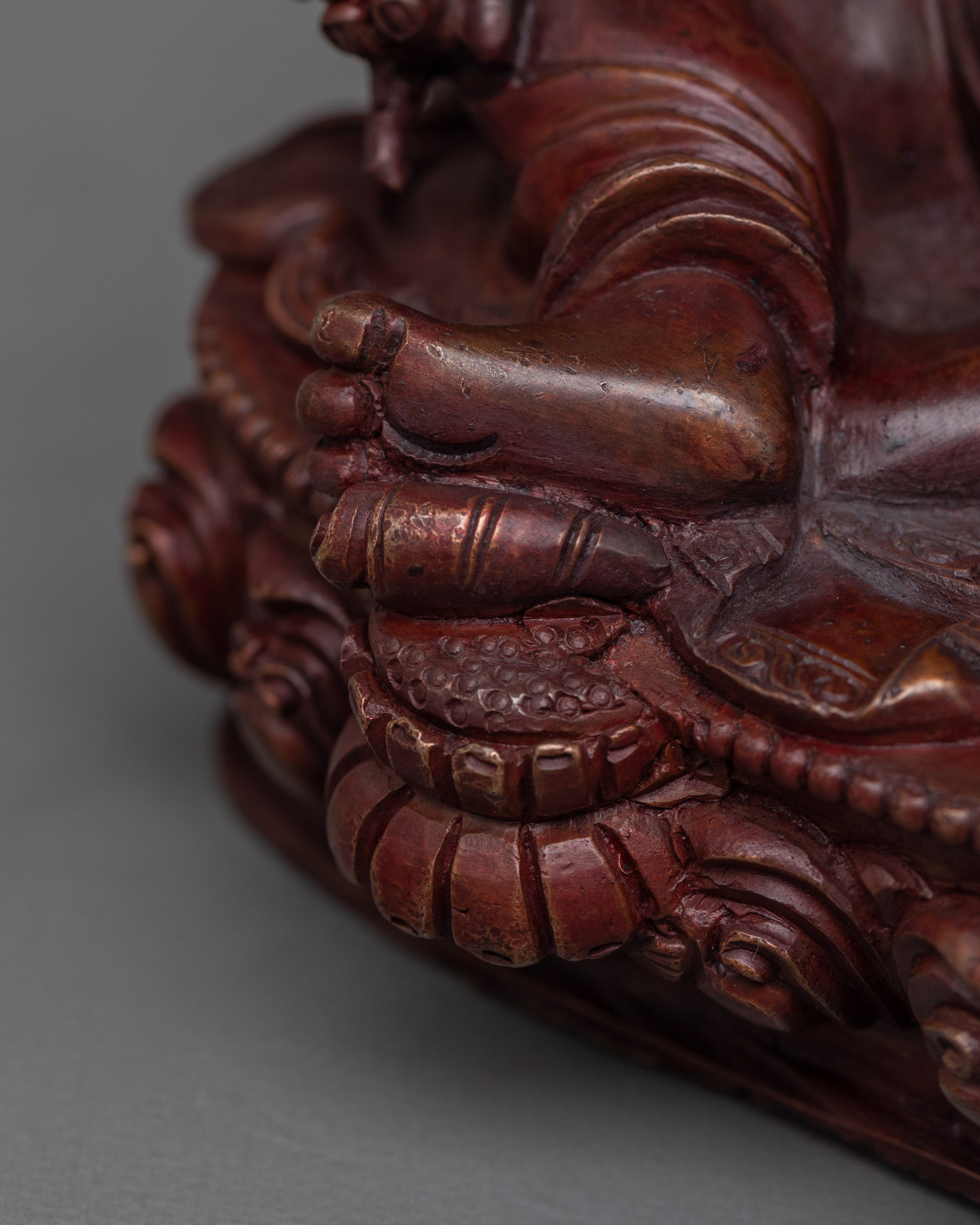 Dzambhala with Oxidized Copper Body Statue | The Embodiment of Prosperity