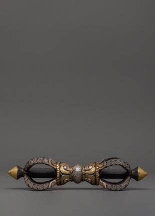 Iron Vajra with Silver & Brass Inlay