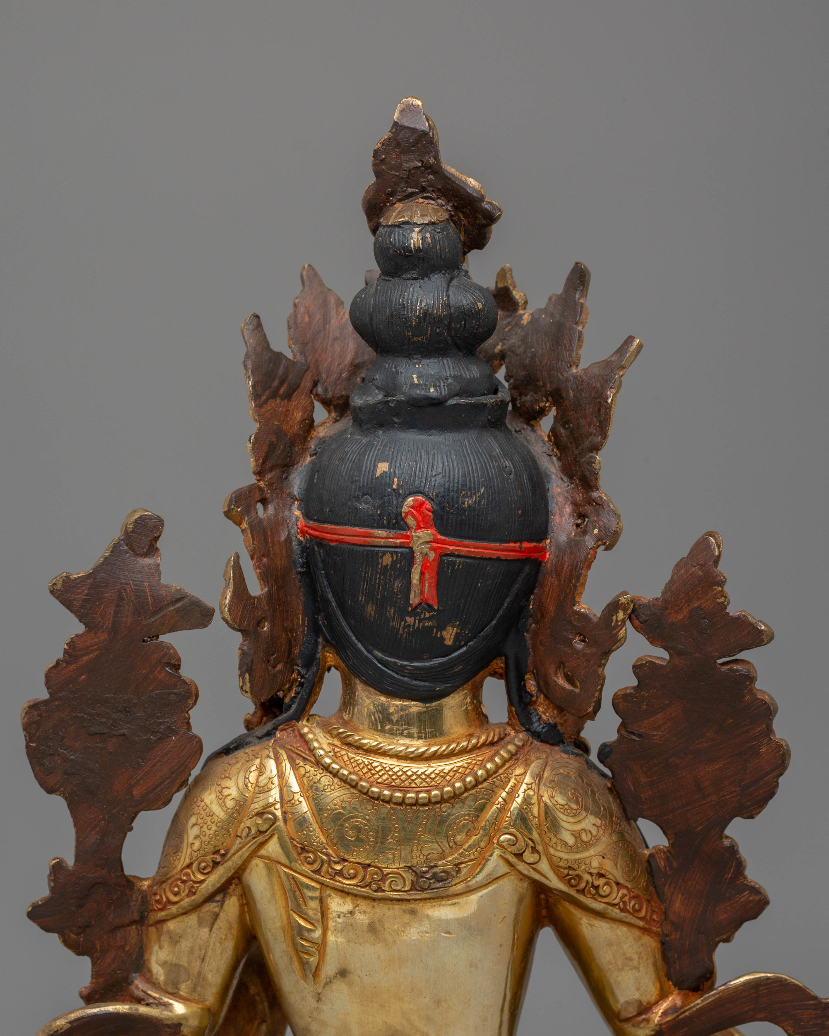 Handcrafted White Tara Copper Statue with 24K Gold Gilding