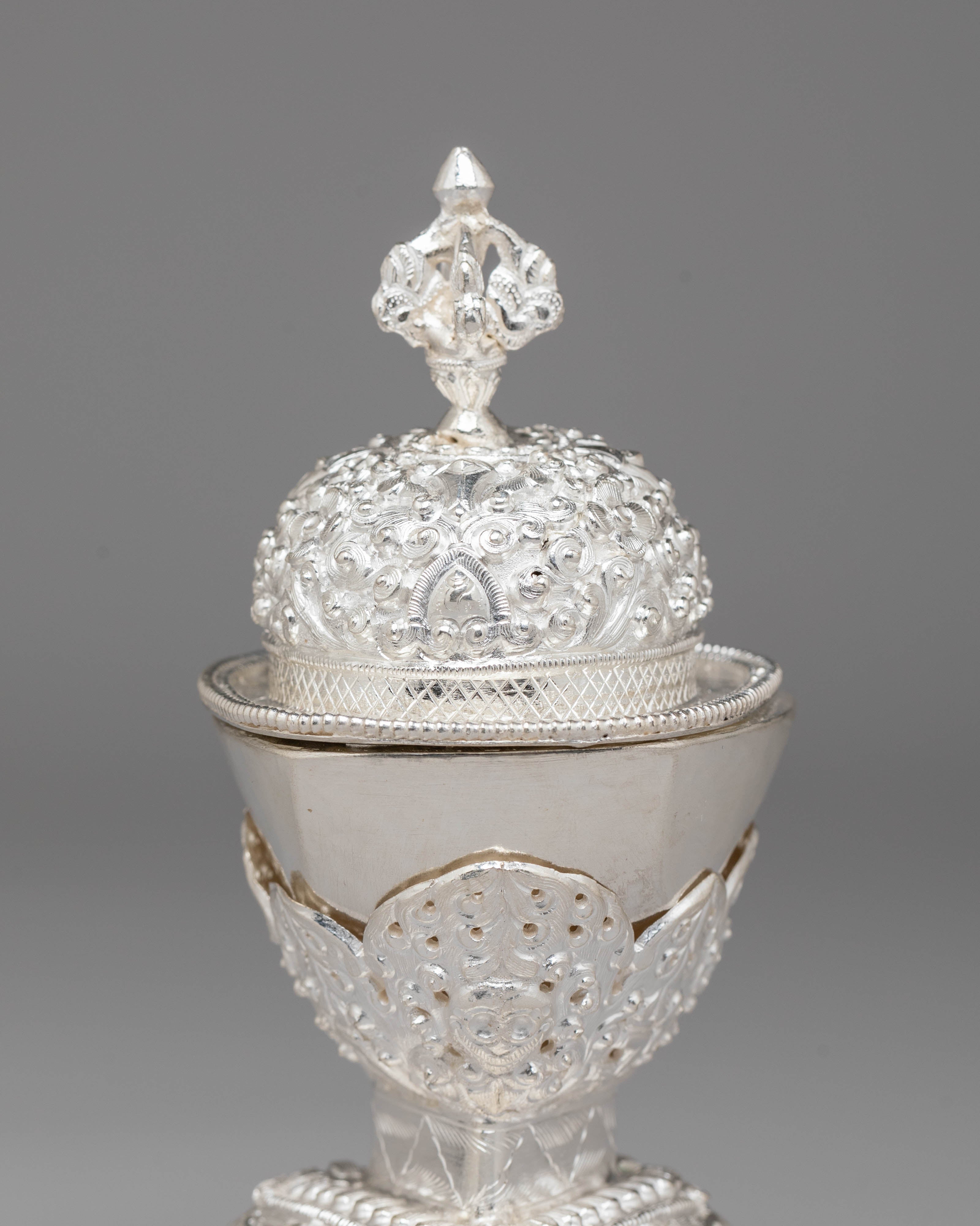 Silver Kapala for Buddhist Rituals | Sacred Offering Vessel